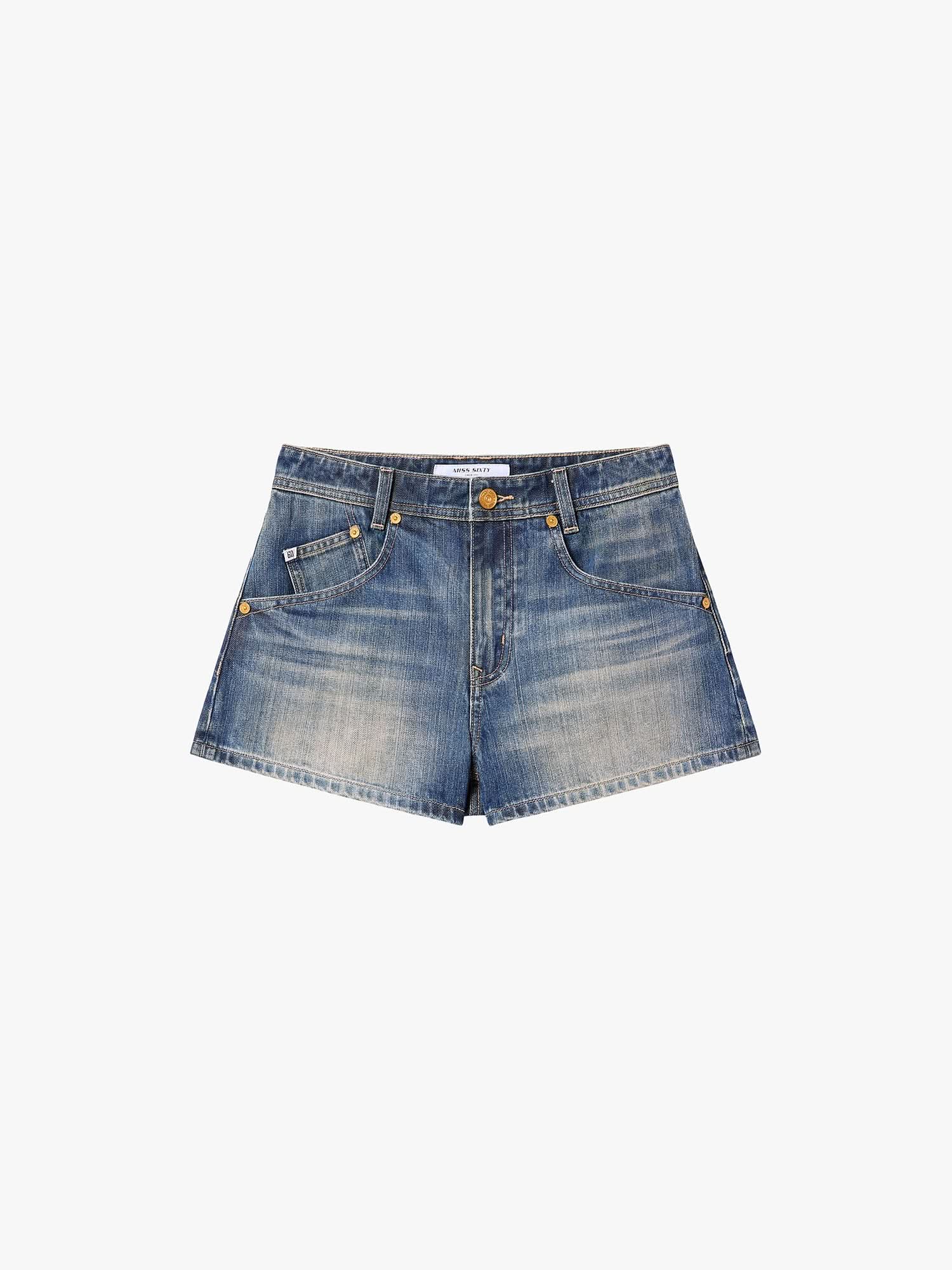 Distressed Denim Shorts