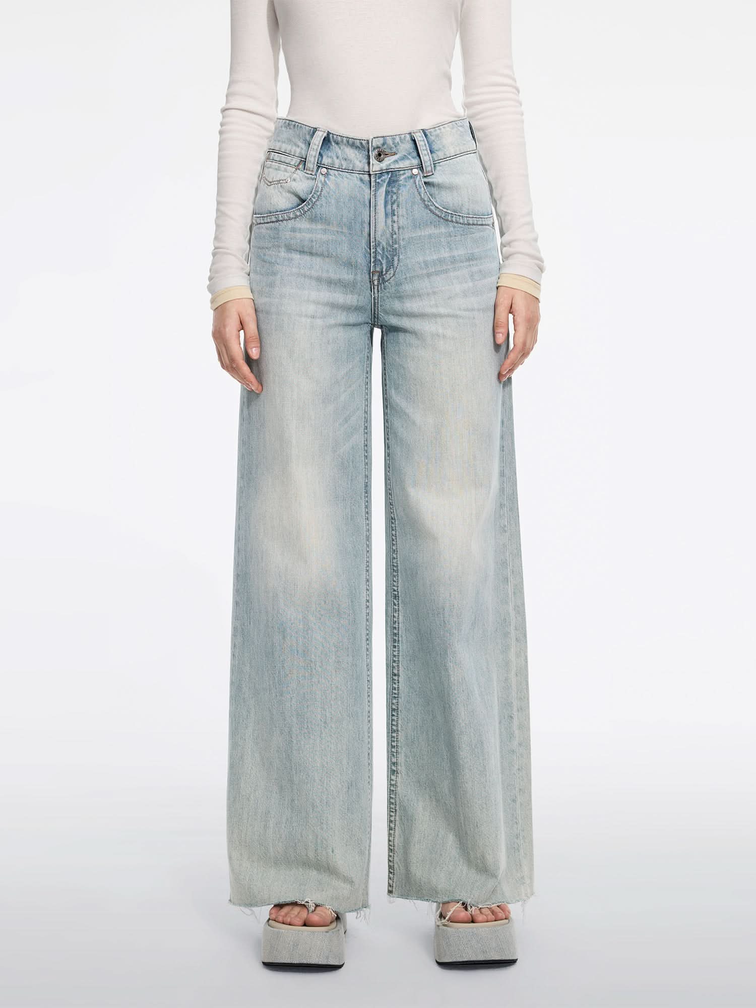 Distressed Flared Jeans