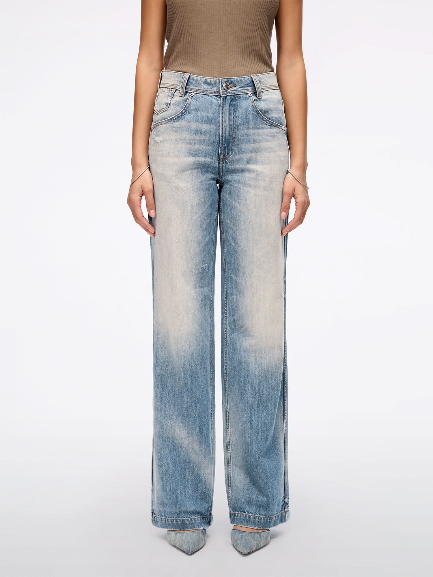 Distressed Straight-fit Jeans