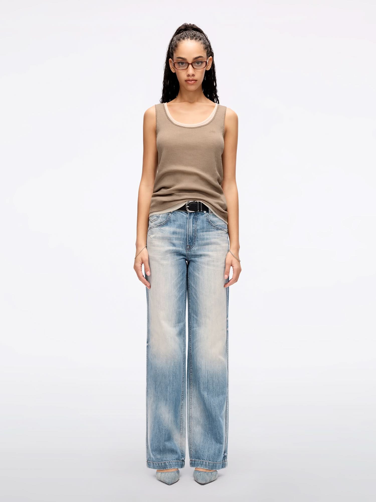 Distressed Straight-fit Jeans