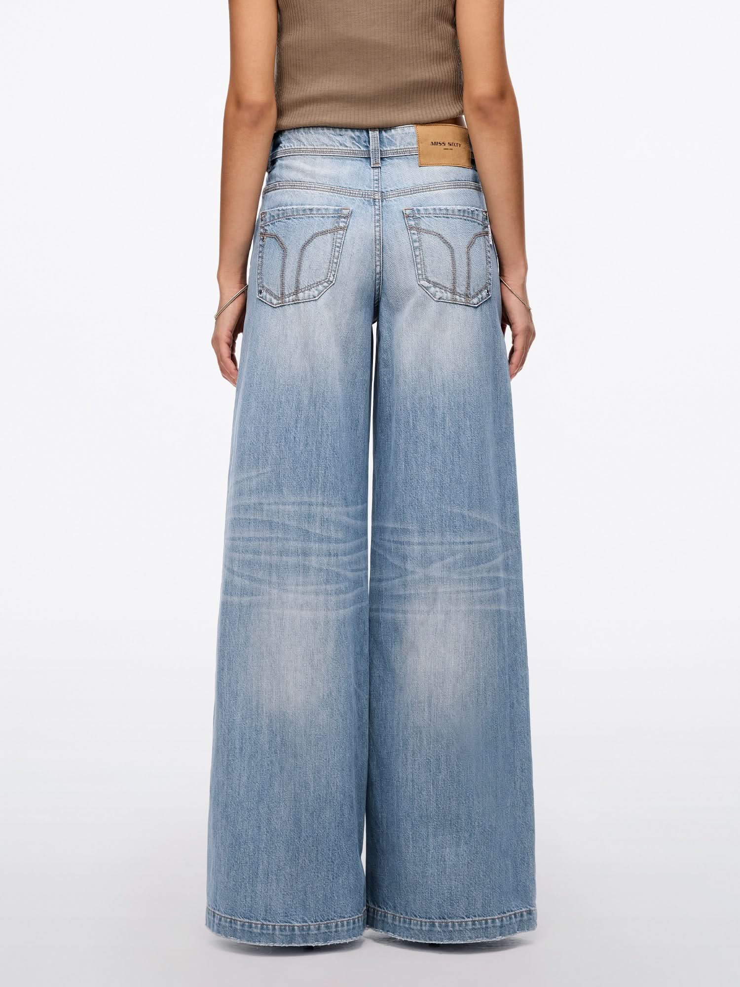 Distressed Wide Leg Jeans
