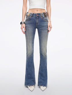 Belt Loop Flared Jeans