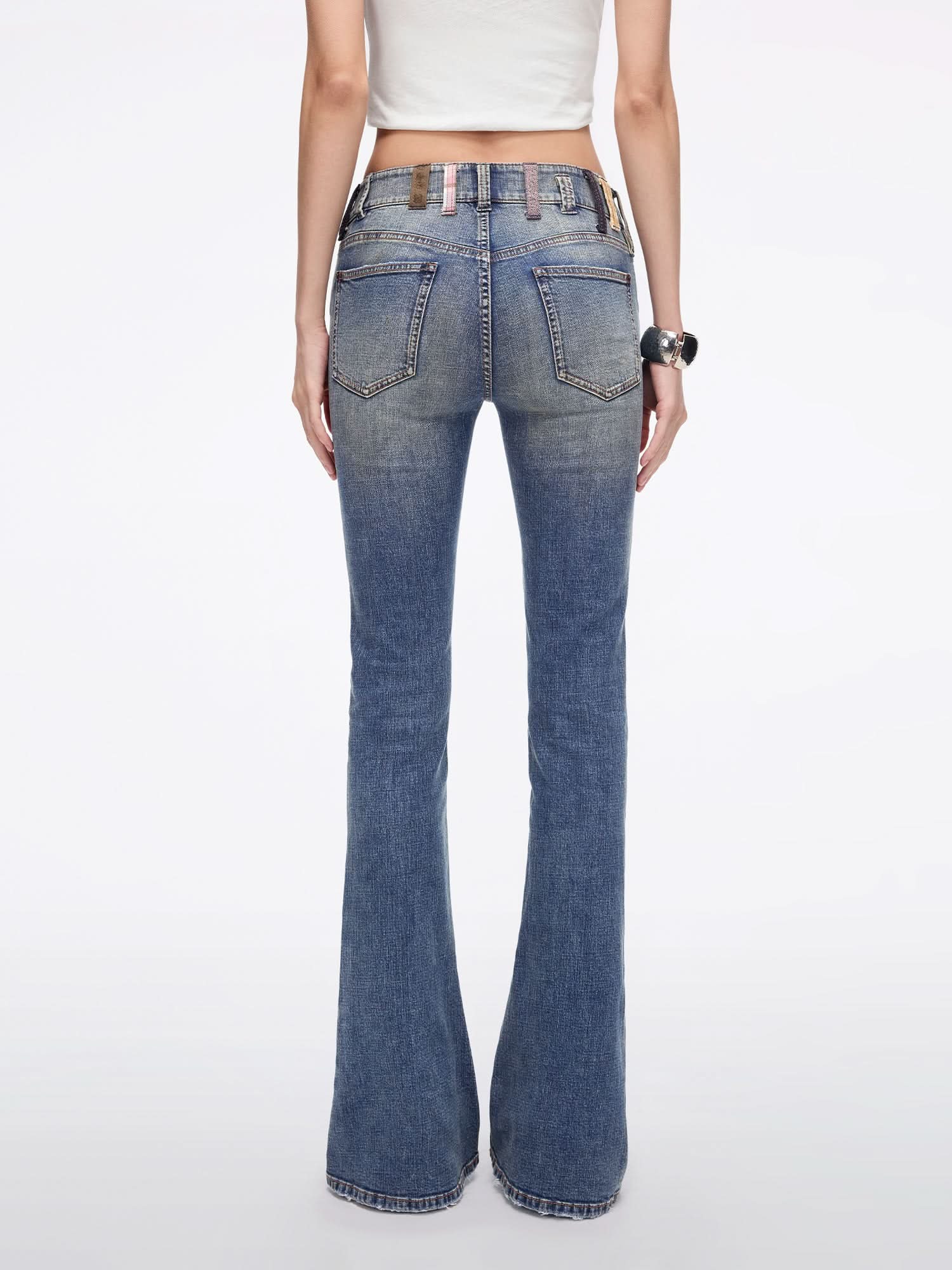 Belt Loop Flared Jeans