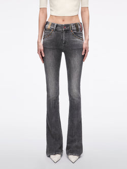 Belt Loop Flared Jeans