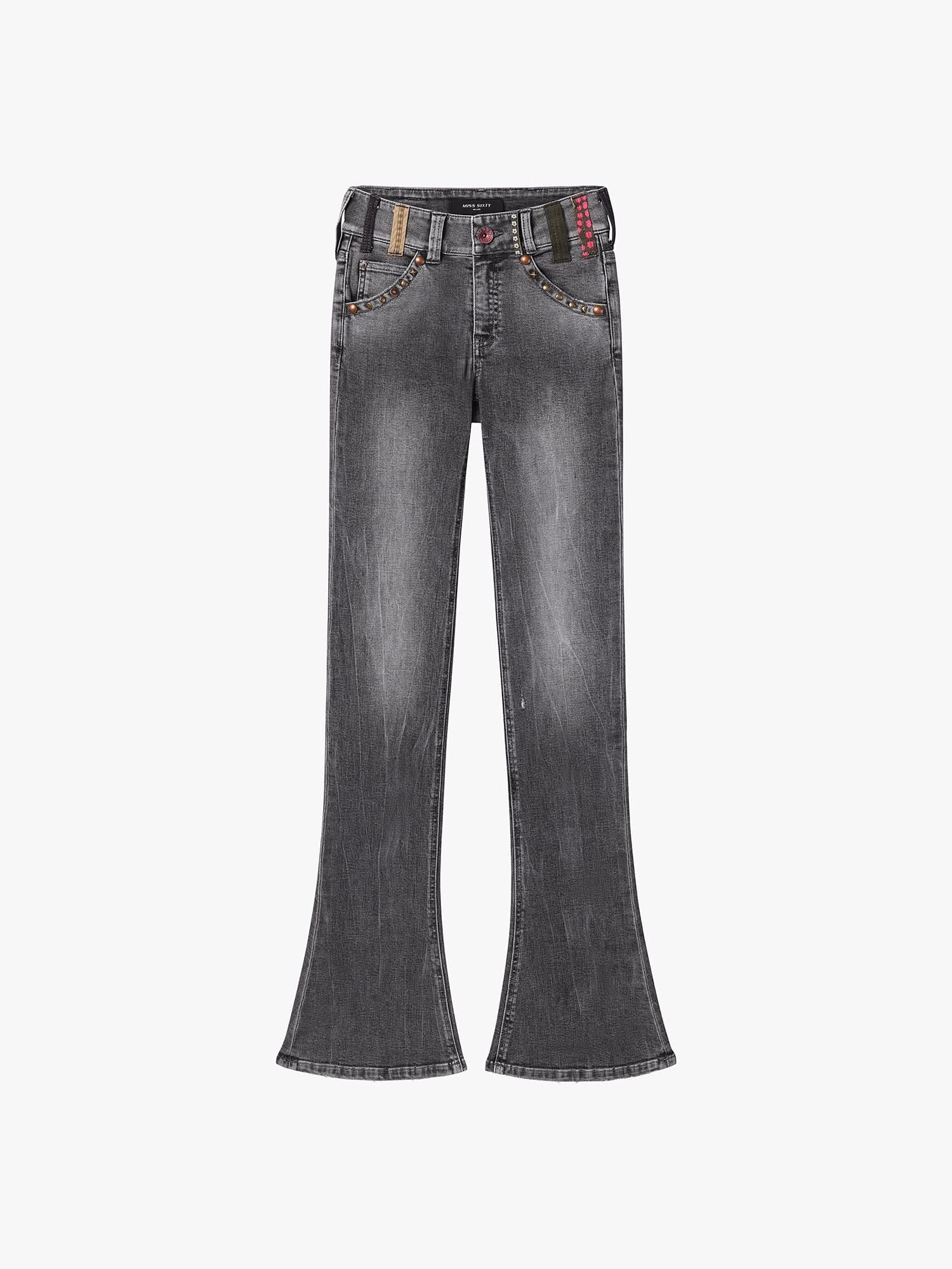 Belt Loop Flared Jeans