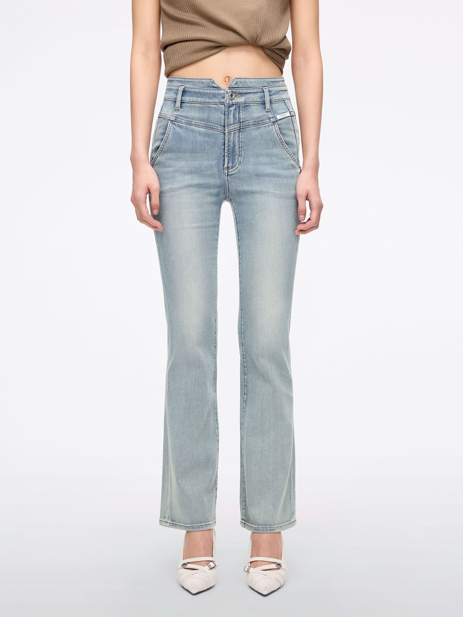 High Waisted Flare Jeans-ALICE