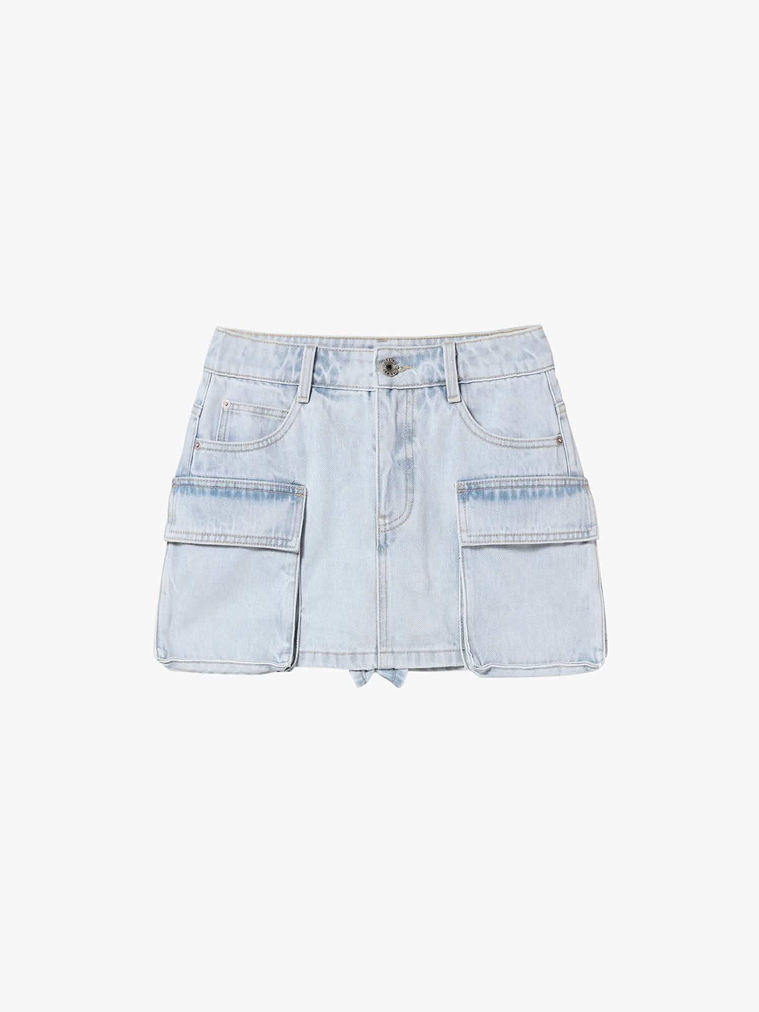 Utility-Style Denim Shorts