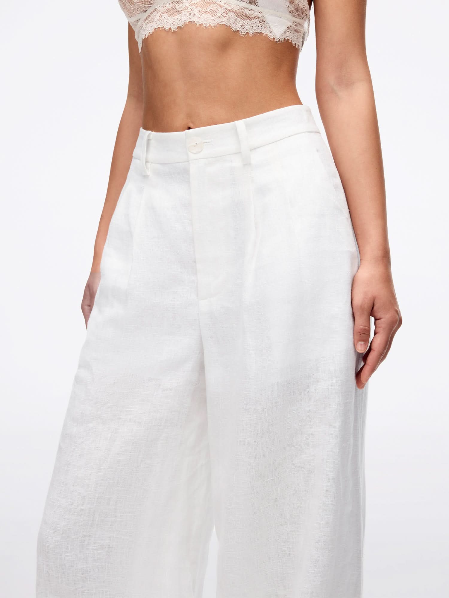 Linen Straight-Leg Pants