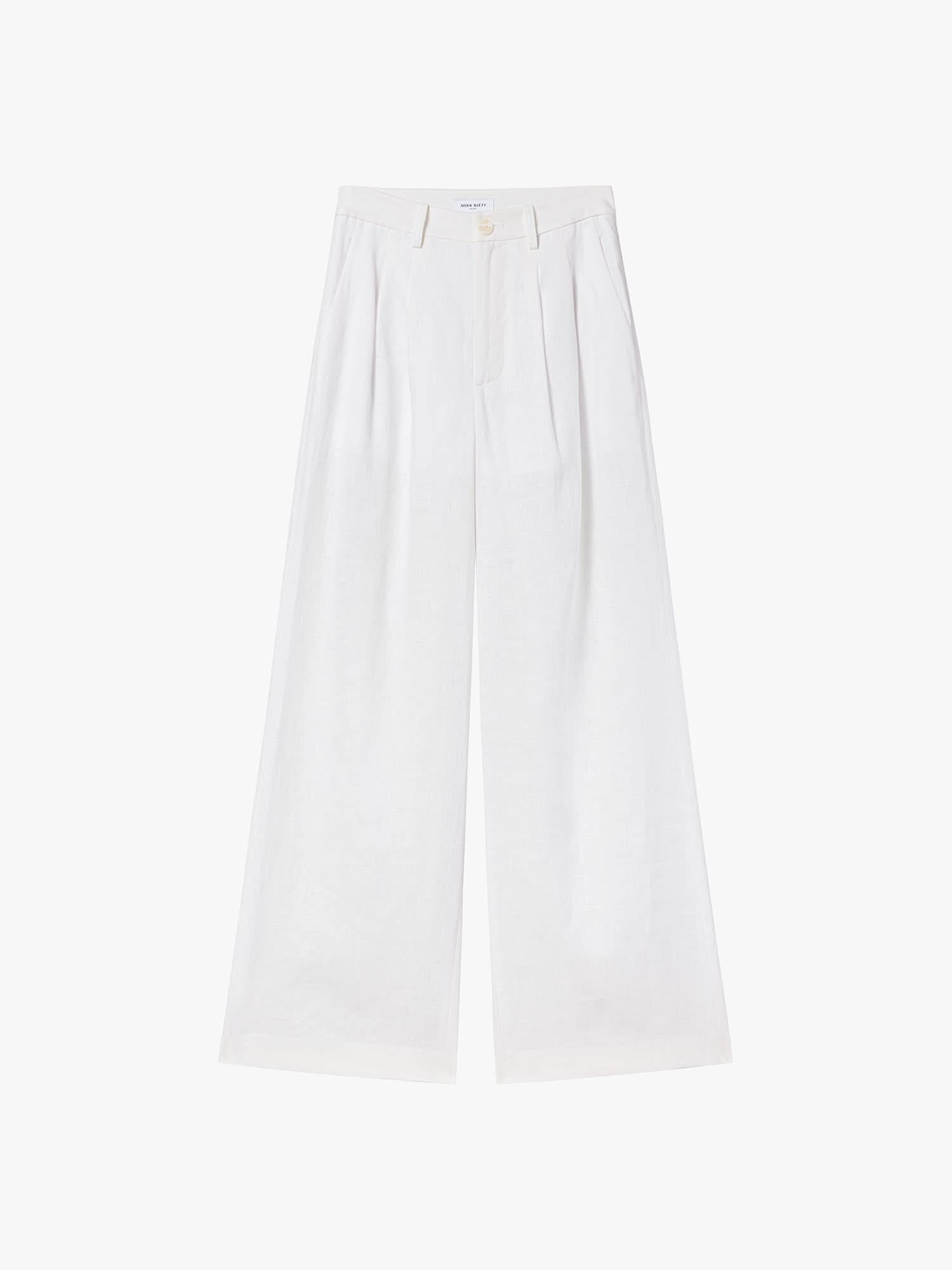 Linen Straight-Leg Pants