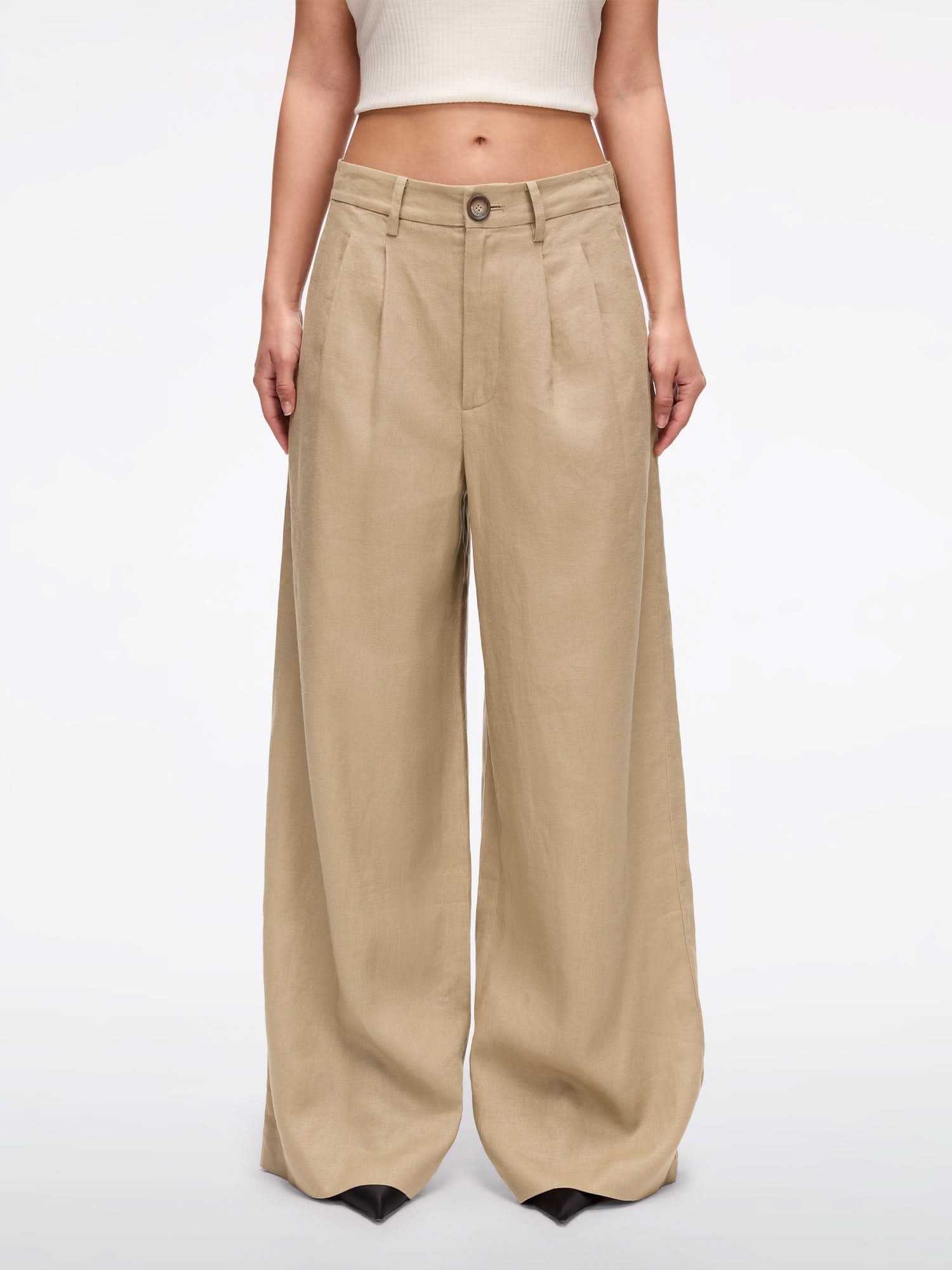 Linen Straight-Leg Pants