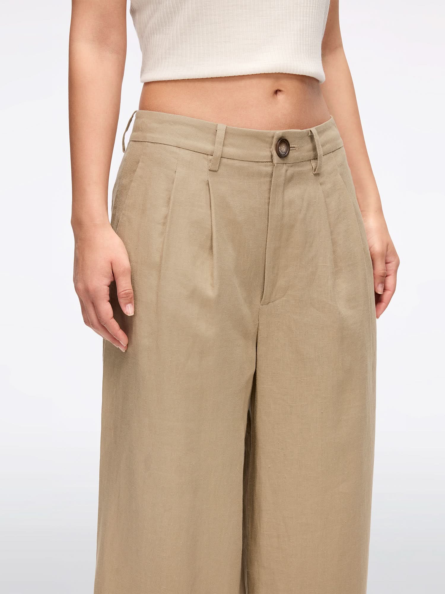 Linen Straight-Leg Pants