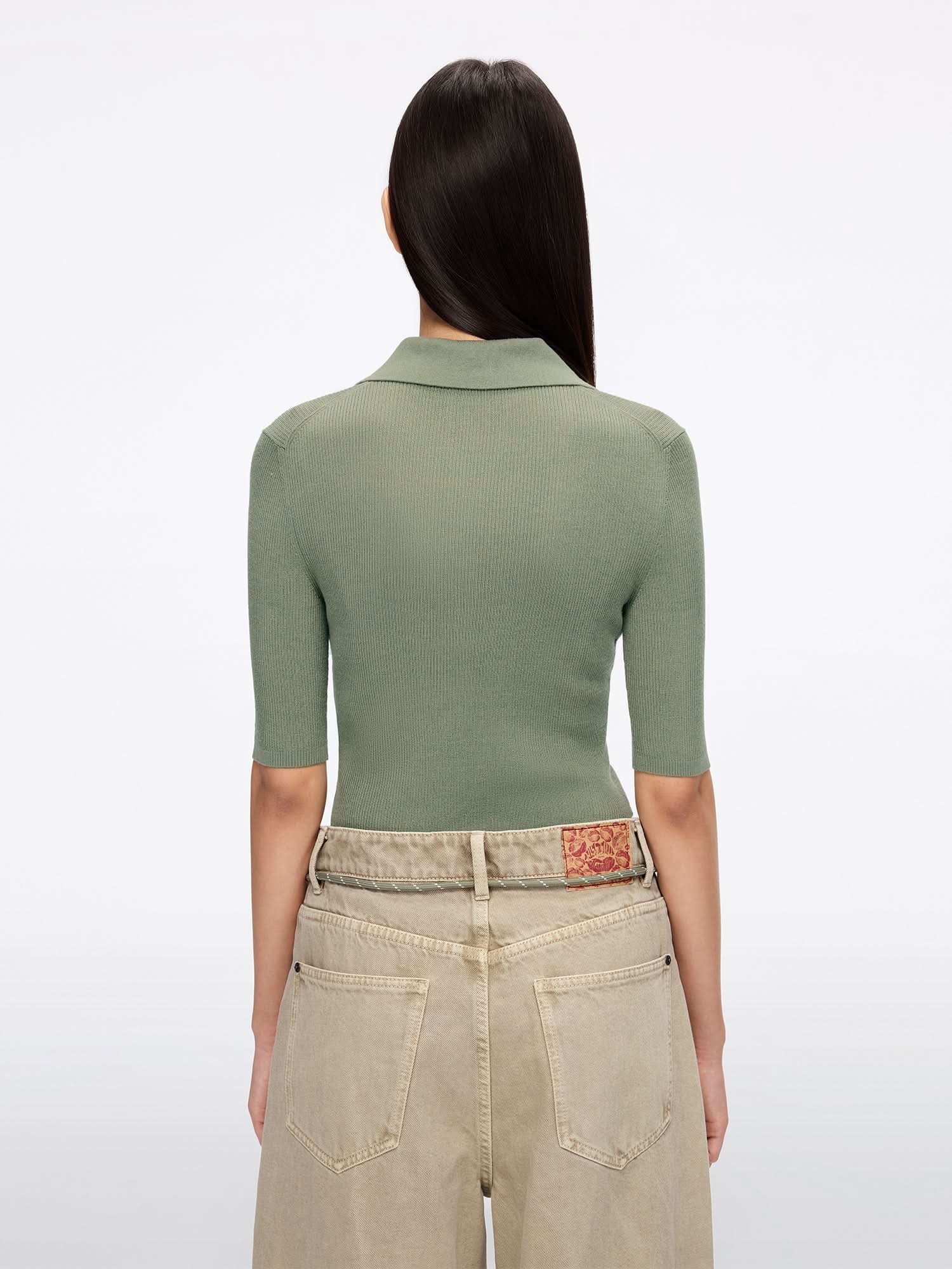 Fitted Cropped Knit Top