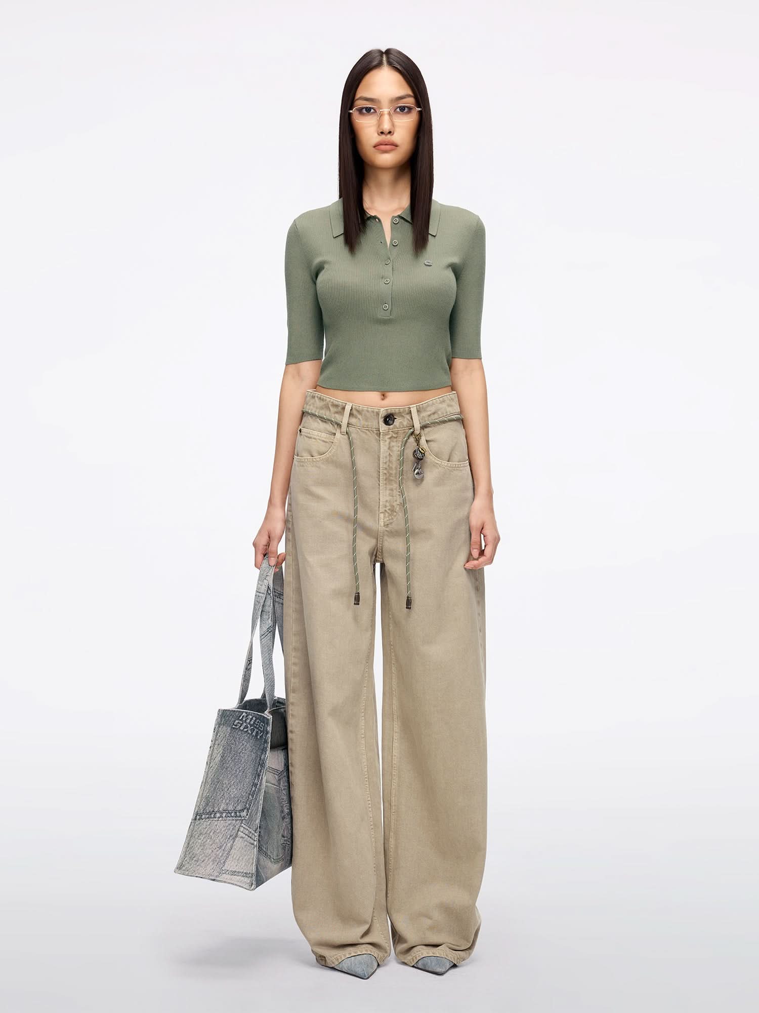 Fitted Cropped Knit Top