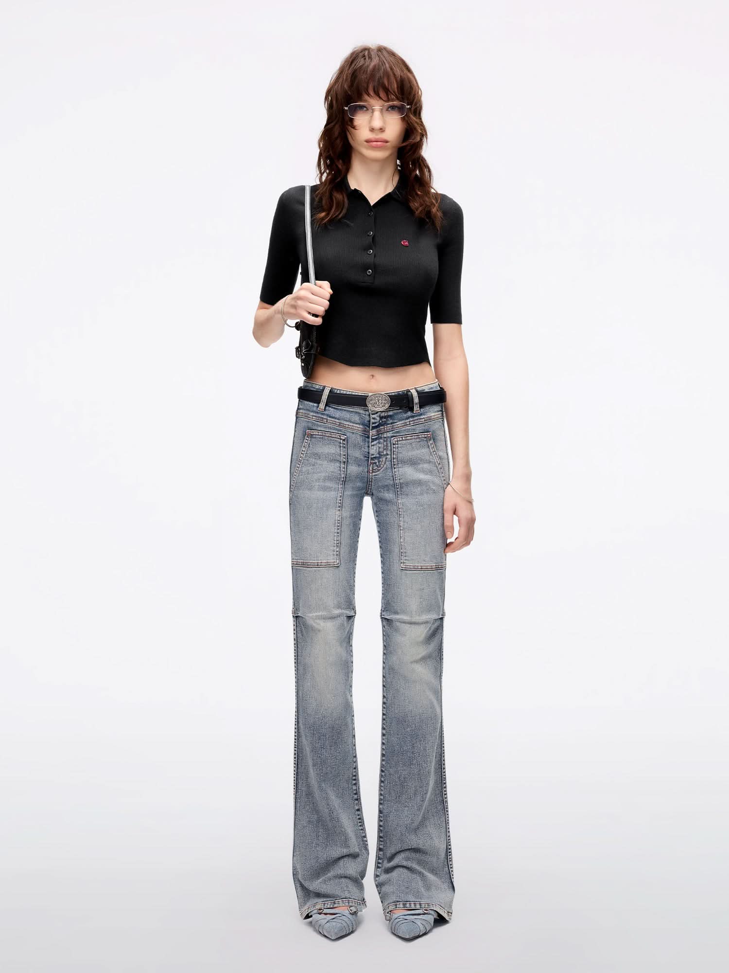 Fitted Cropped Knit Top