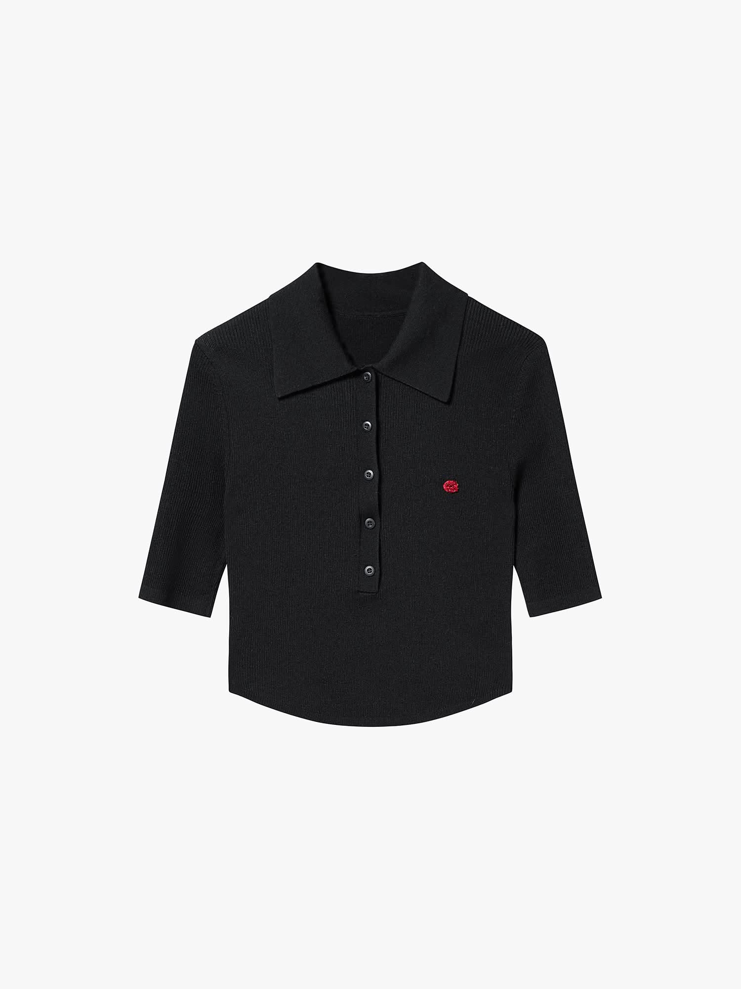 Fitted Cropped Knit Top