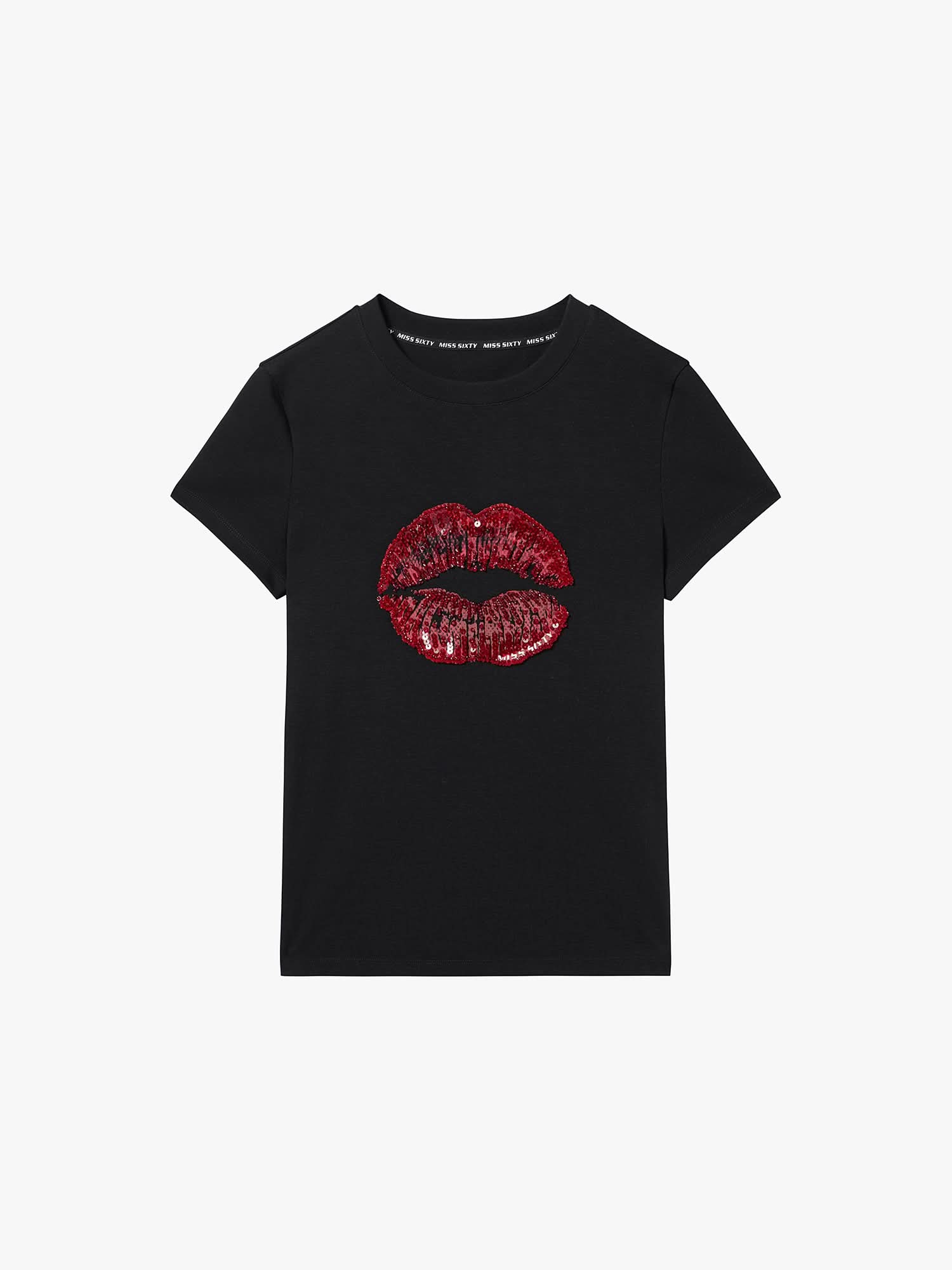 Round Neck Lip Print T-Shirt