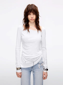 Square Neck Drawstring T-Shirt