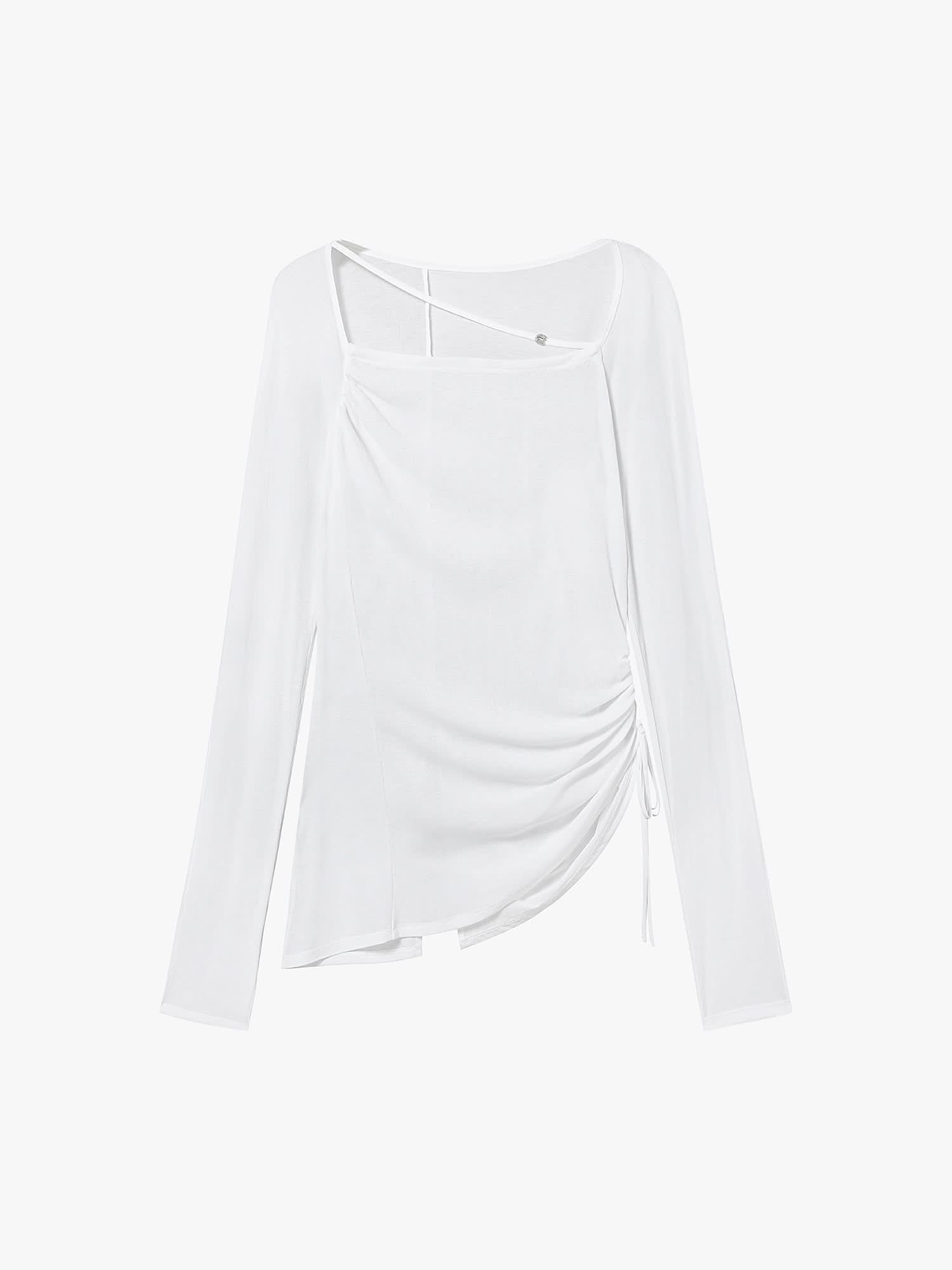 Square Neck Drawstring T-Shirt
