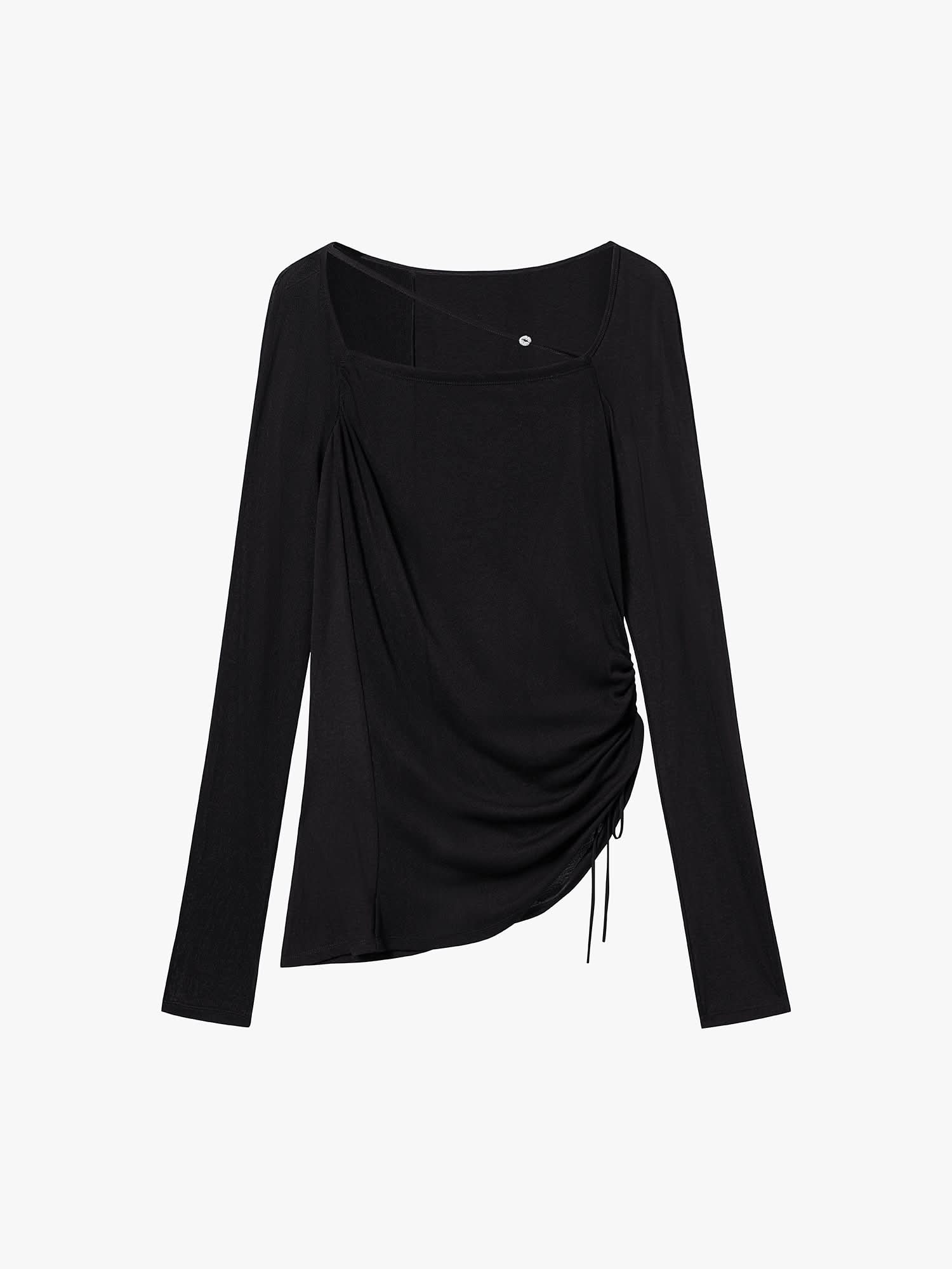 Square Neck Drawstring T-Shirt