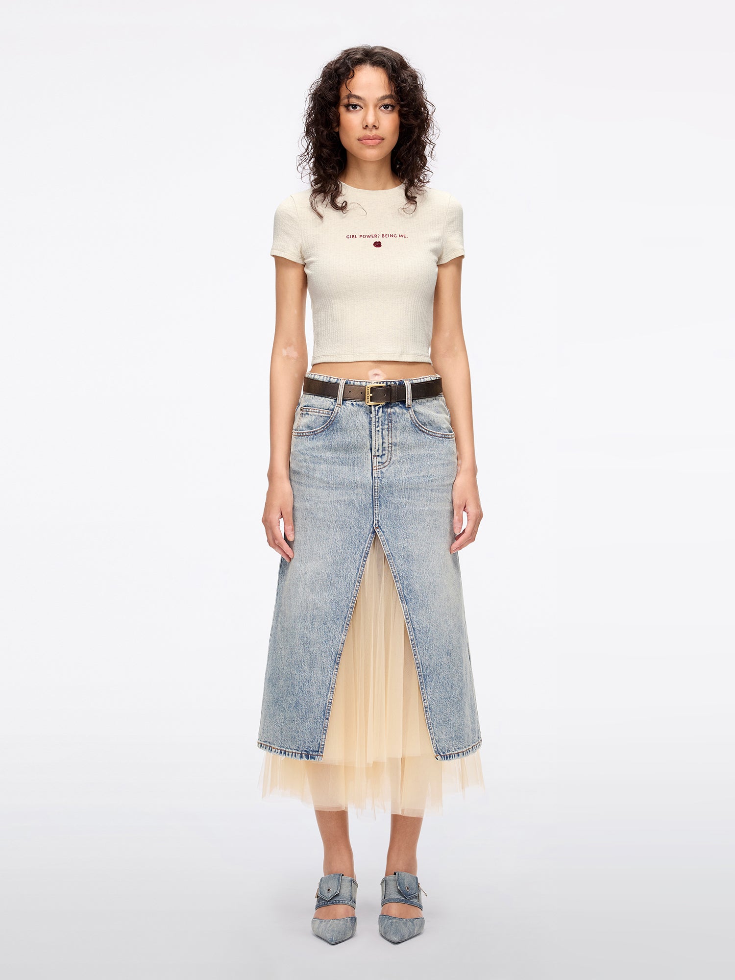 Round Neck Beaded T-Shirt