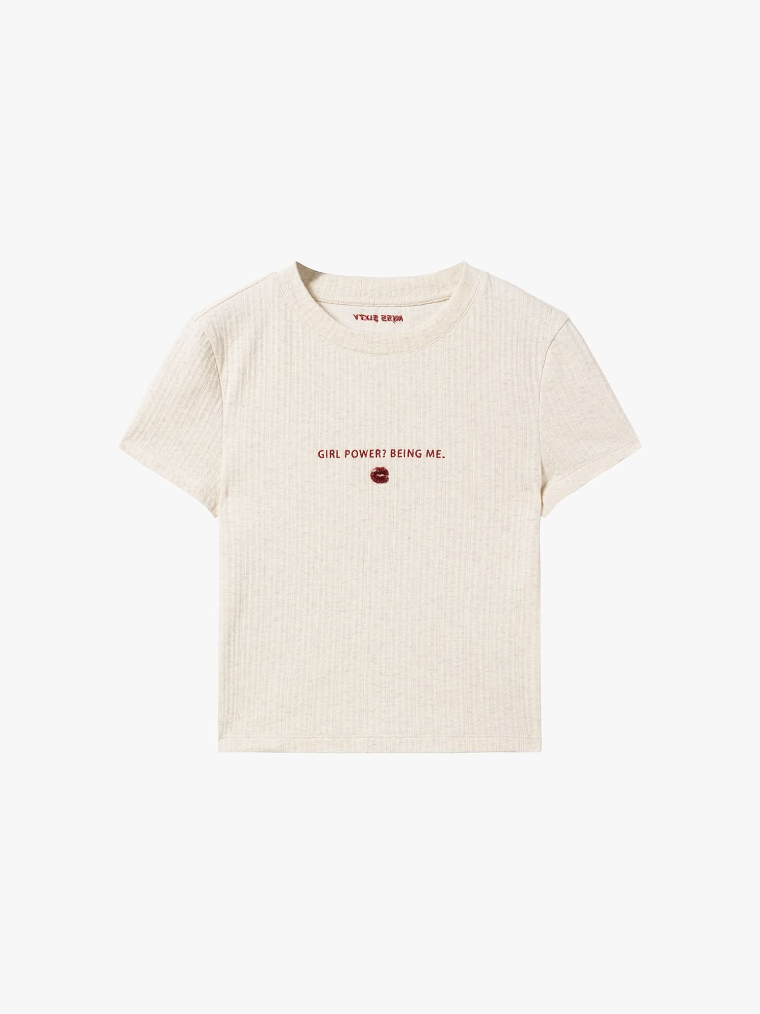 Round Neck Beaded T-Shirt