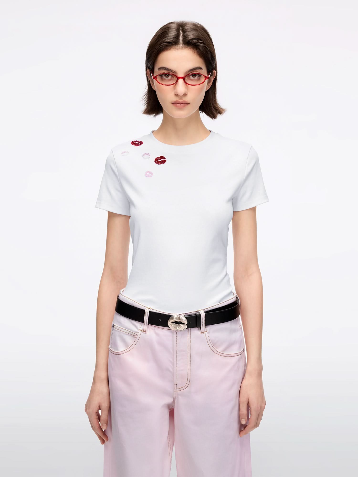 Beaded Printed T-Shirt