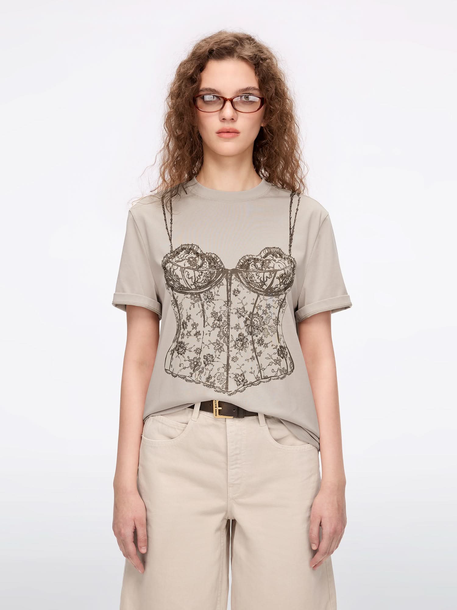 Beaded Printed T-Shirt