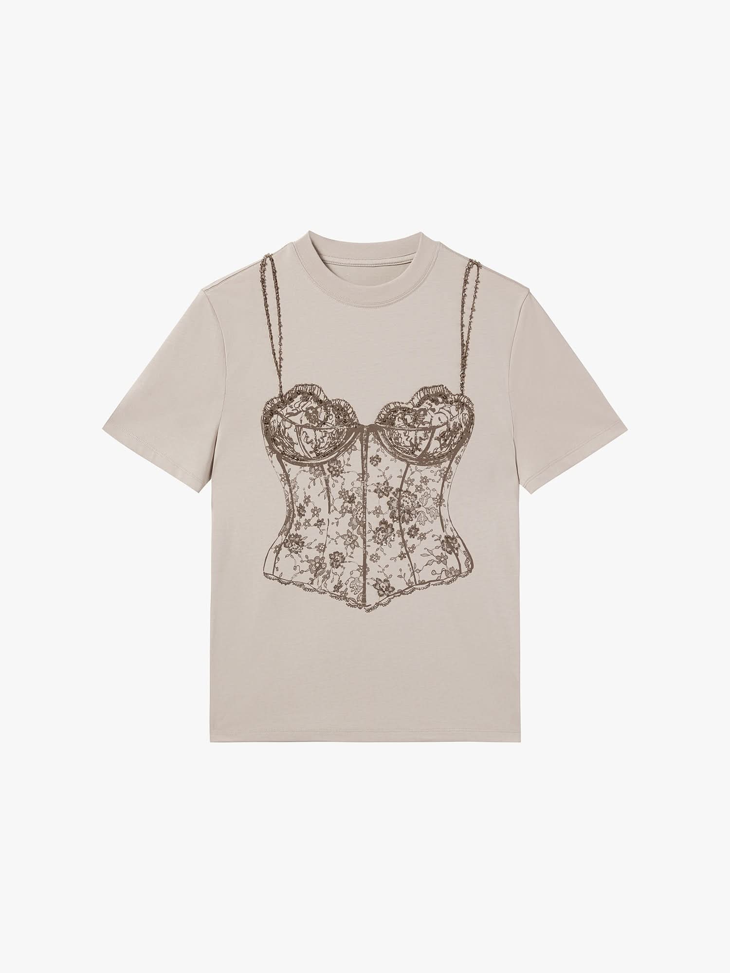 Beaded Printed T-Shirt