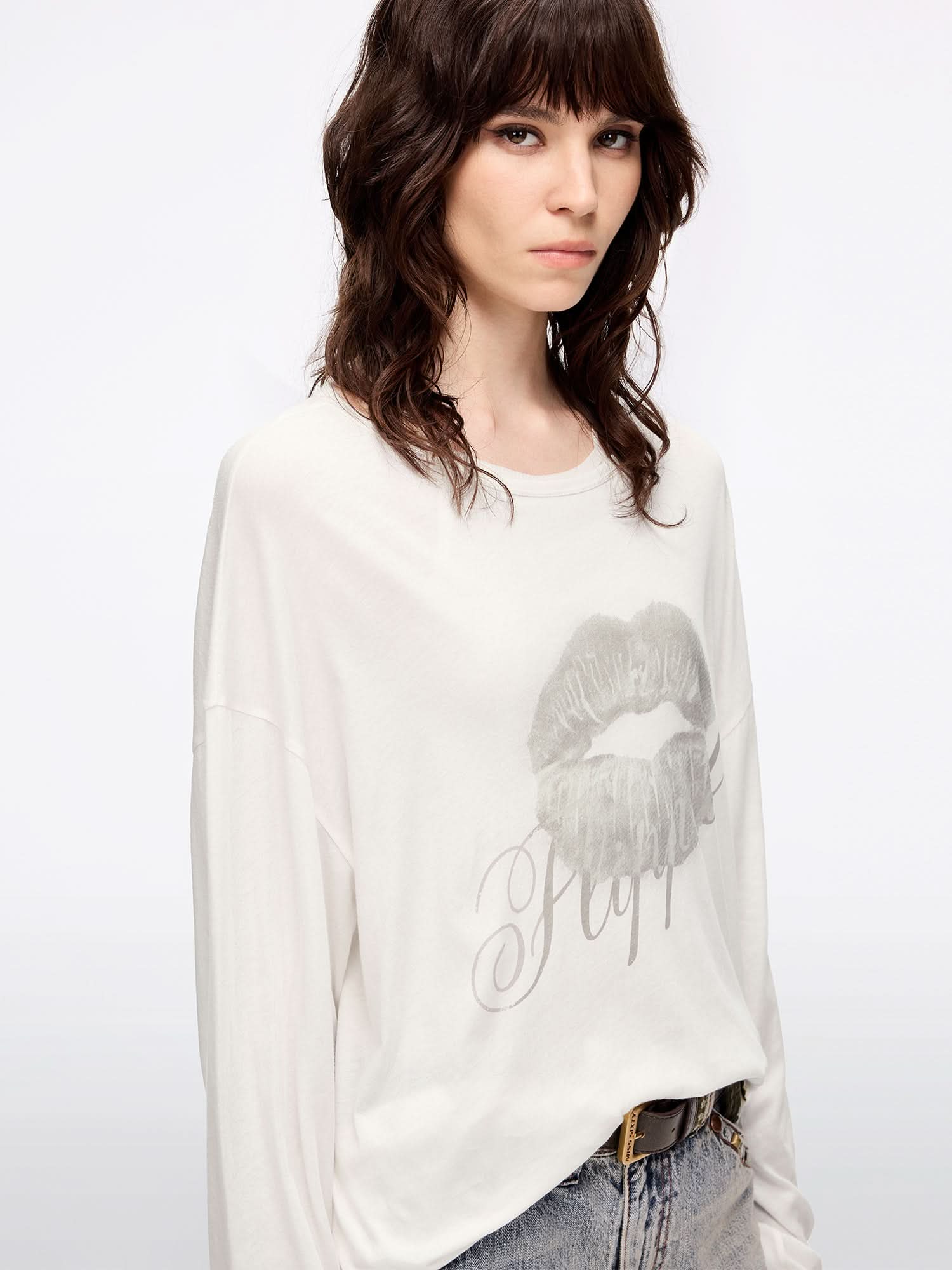 Oversized Lip Print T-Shirt
