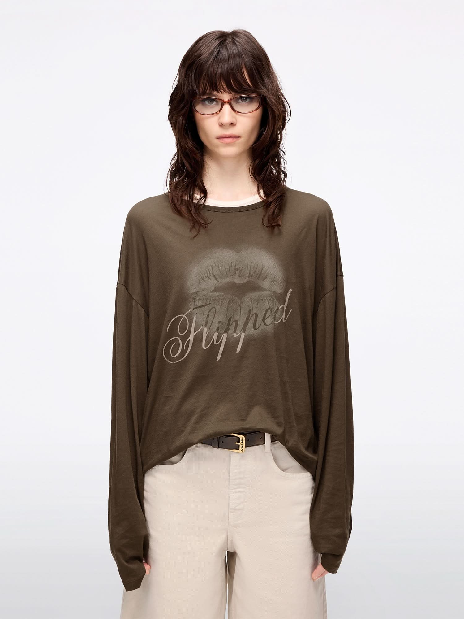 Oversized Lip Print T-Shirt