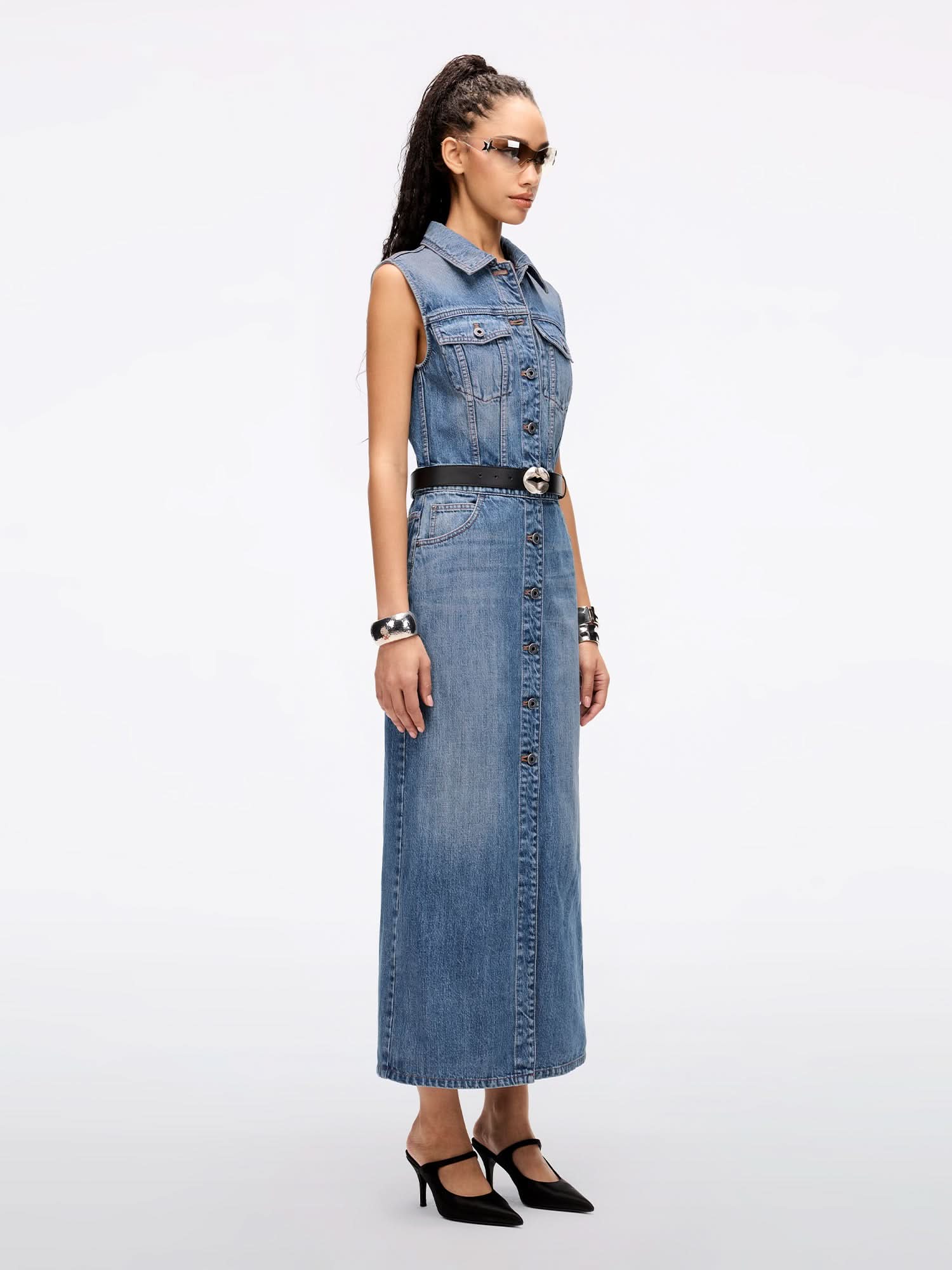 Sleeveless Denim Dress