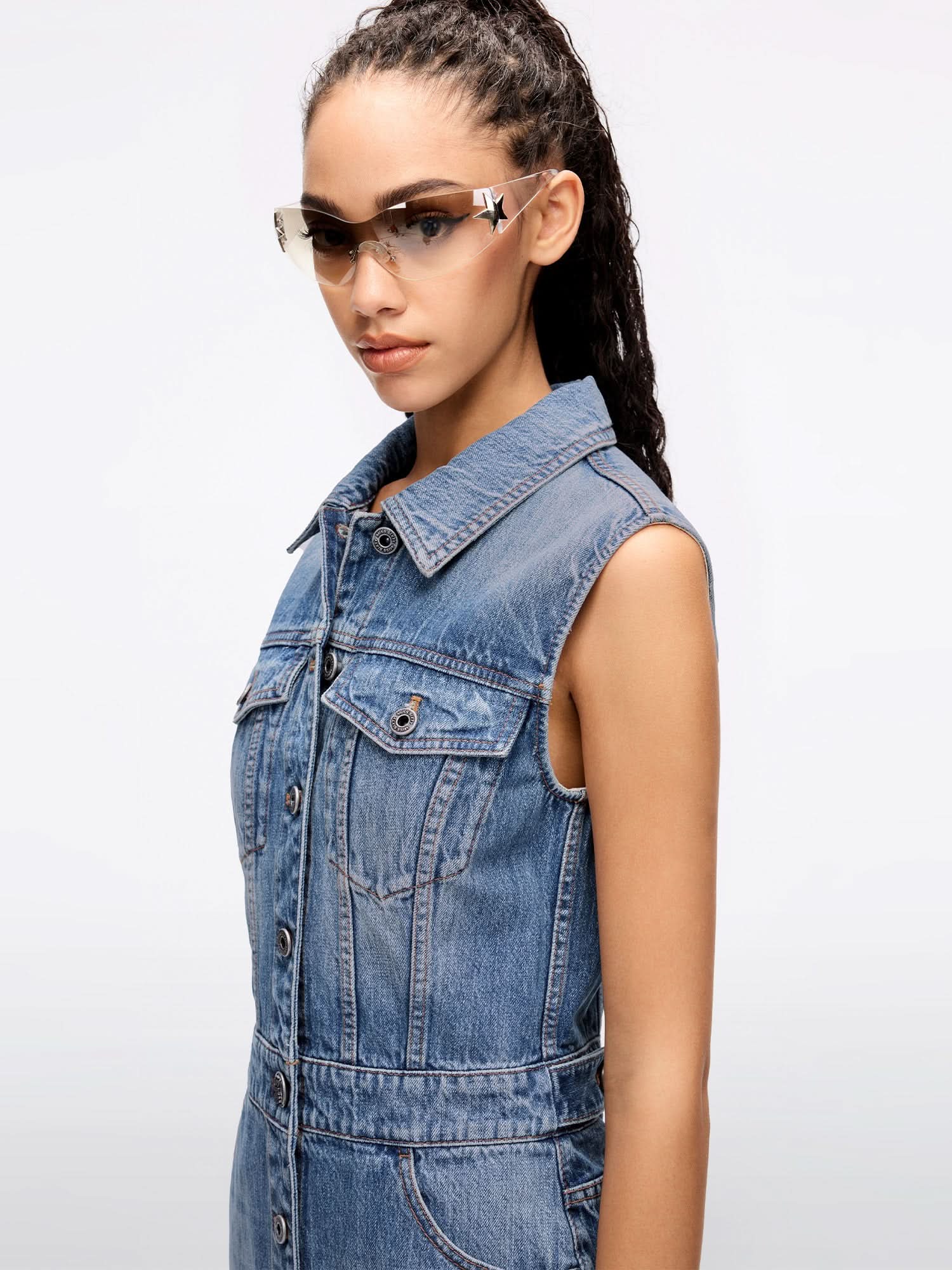 Sleeveless Denim Dress