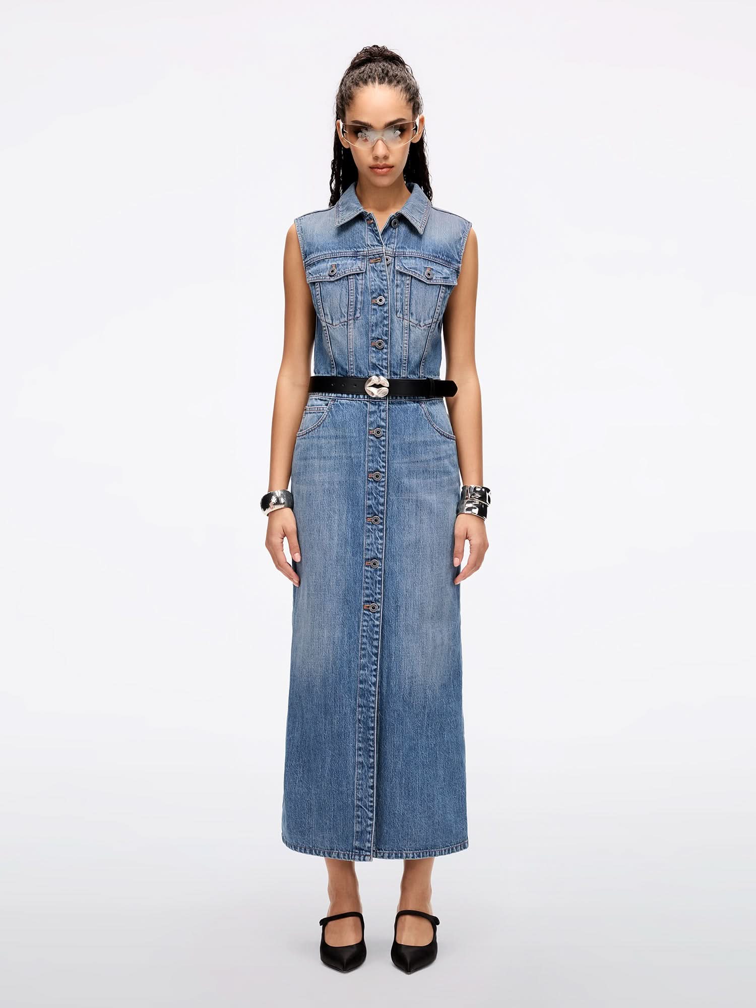 Sleeveless Denim Dress