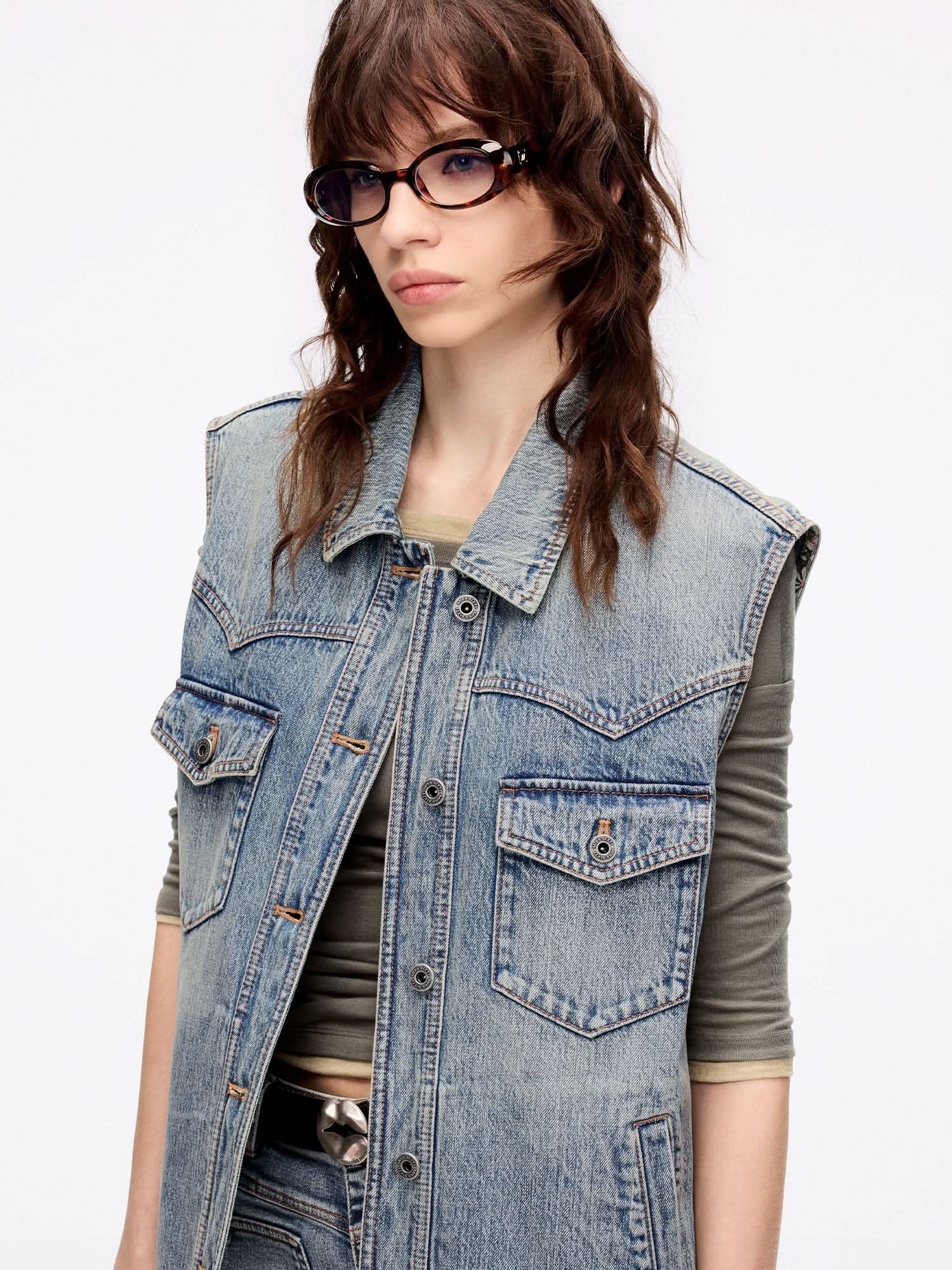 Belt Loop Denim Vest