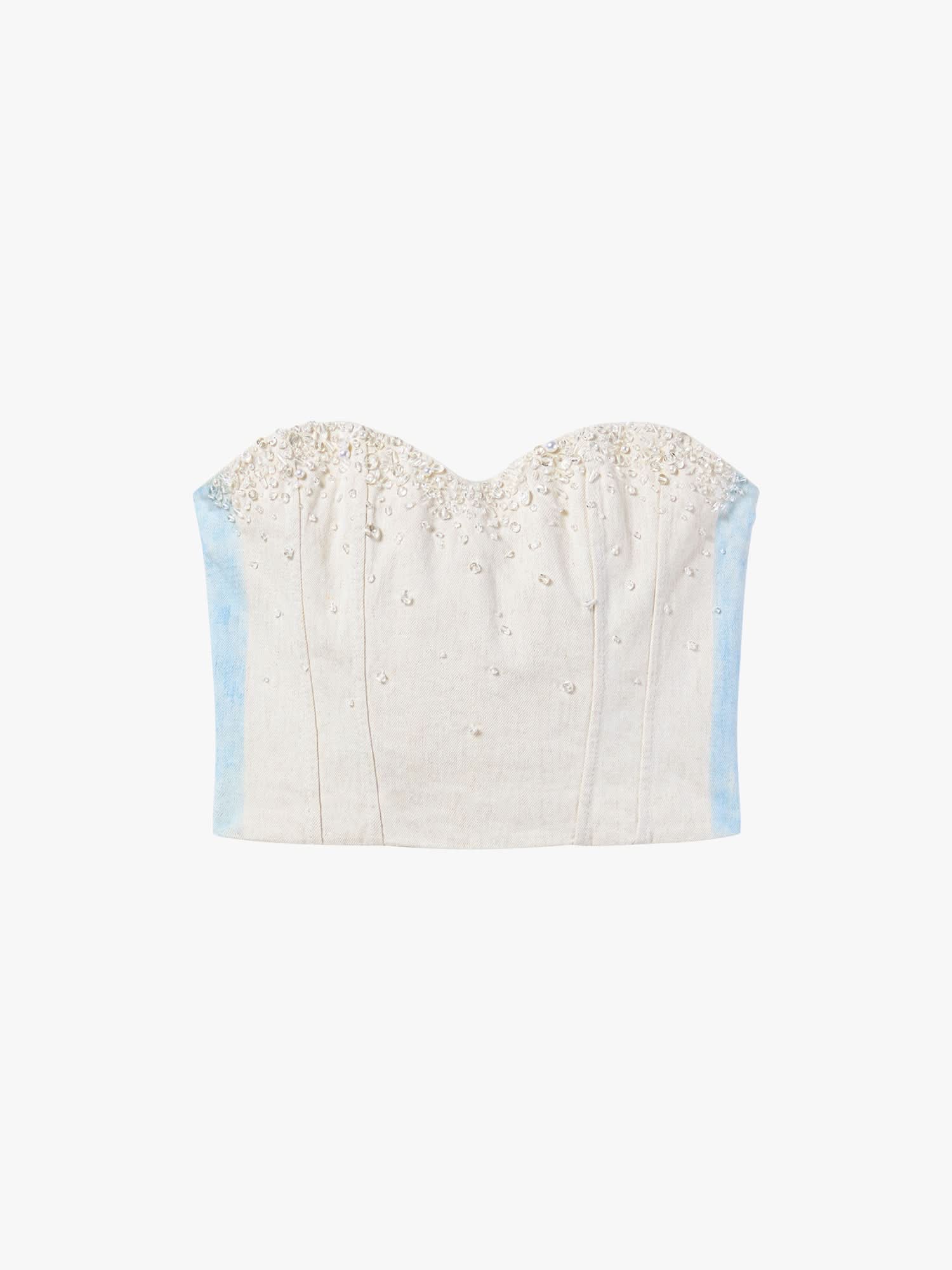Beaded Denim Top