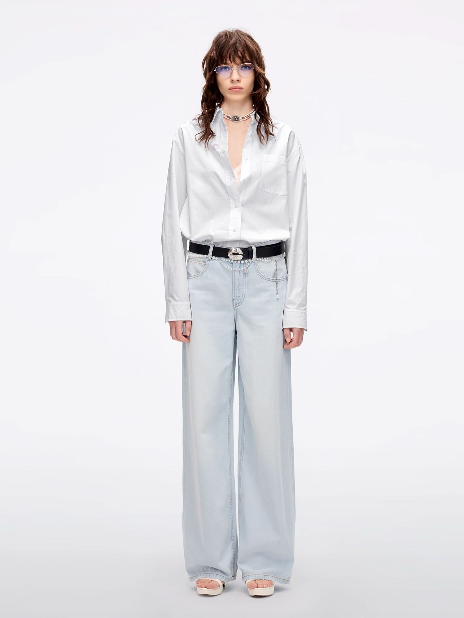 Beaded Loose-Fitting Shirt