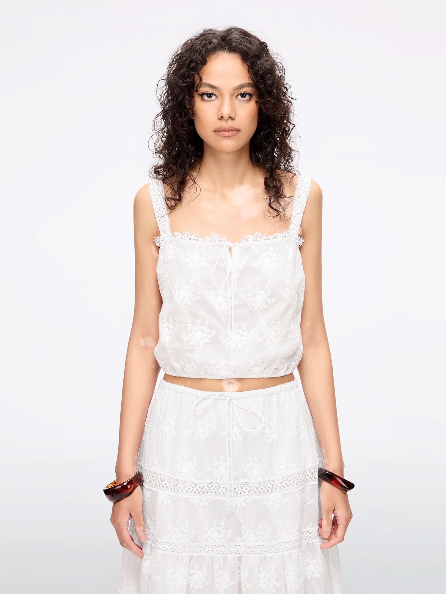 Embroidered Strap Vest