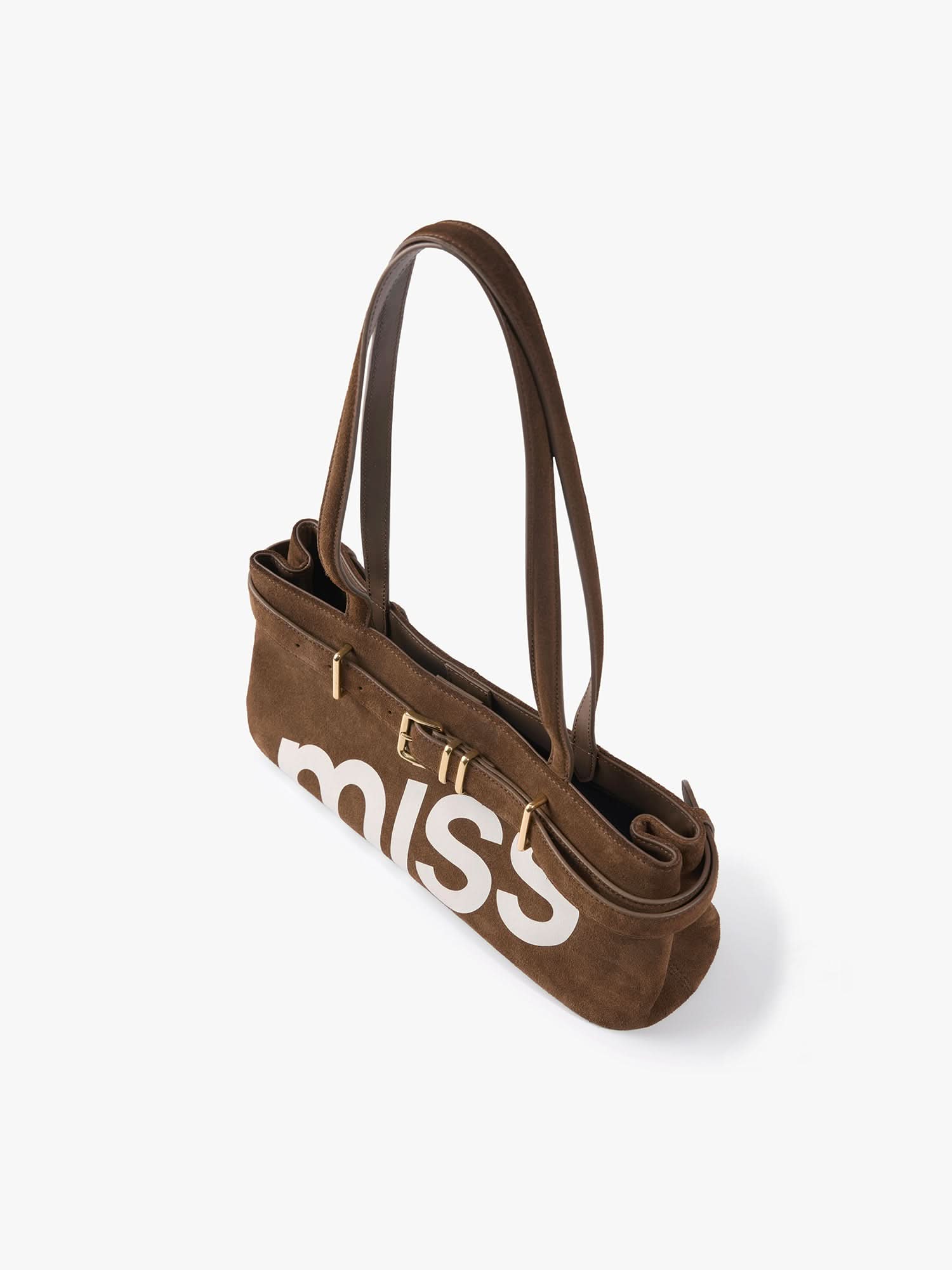 Sac en cuir marron et doublure aux reflets dorés Sac en cuir marron et doublure aux reflets dorés