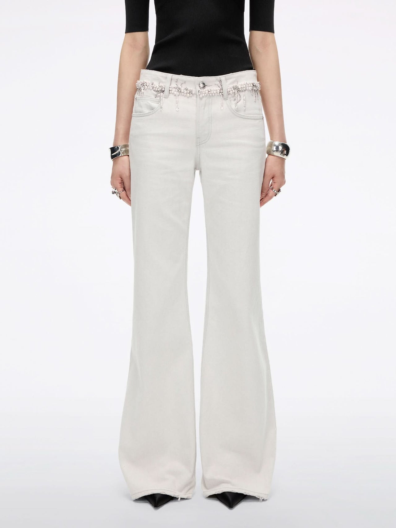 Beaded Flared Jeans