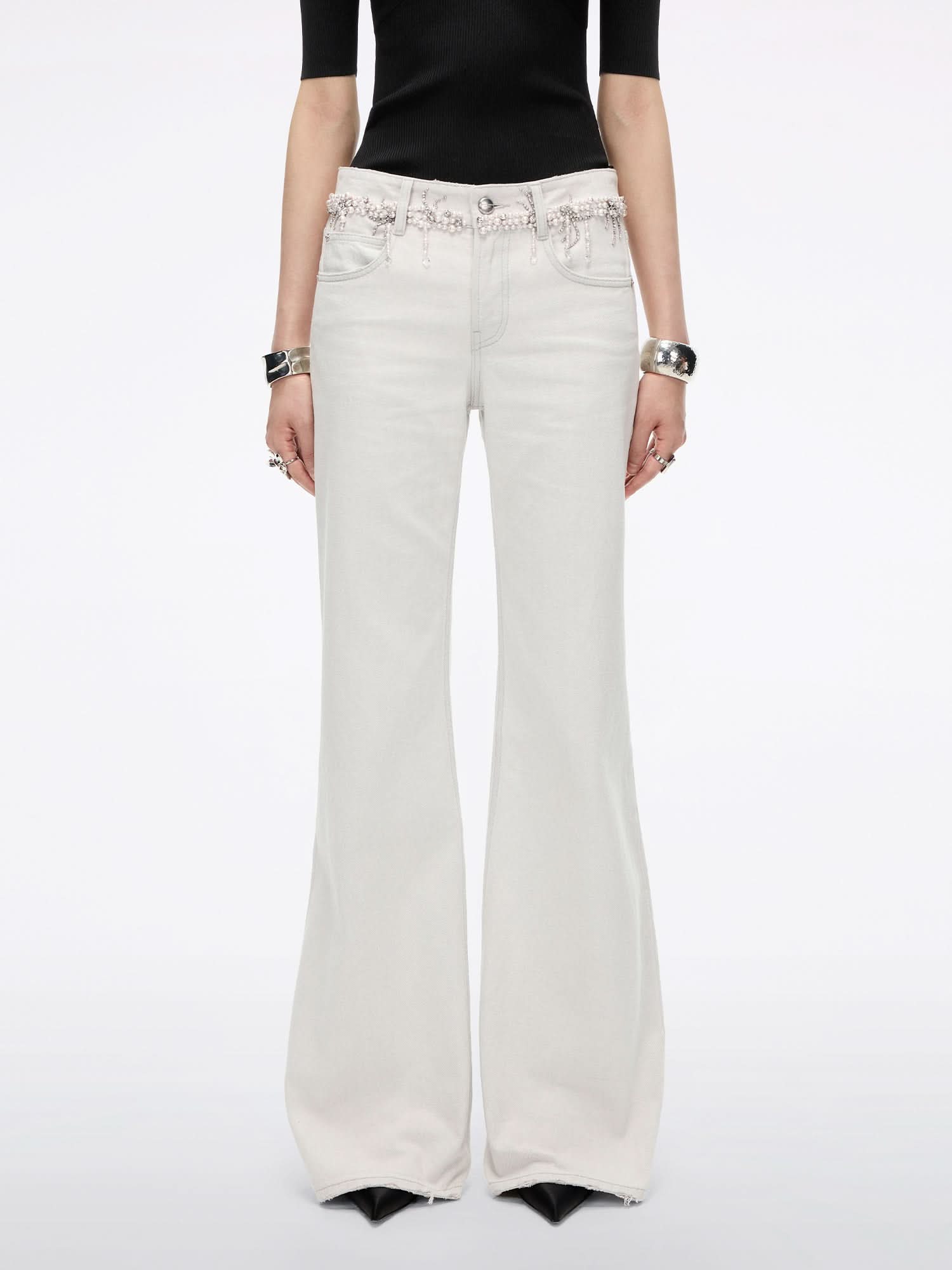 Beaded Flared Jeans