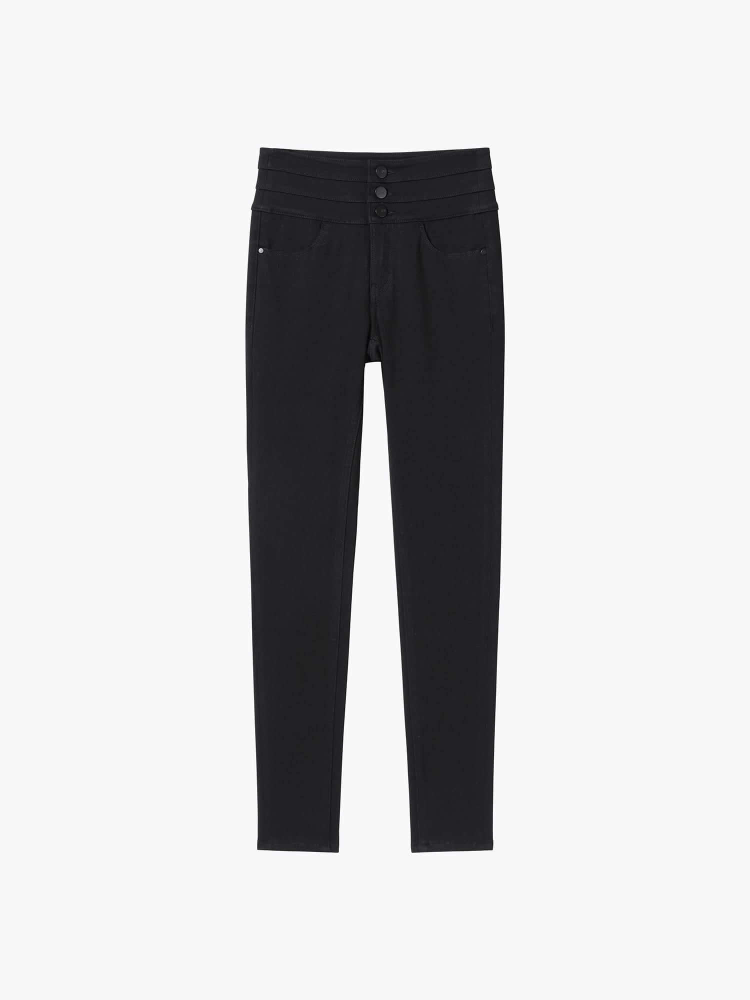 High Waisted Slim-Fit Jeans -BLUE ATTACK