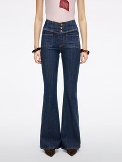 High Waisted Flared Jeans-ALICE
