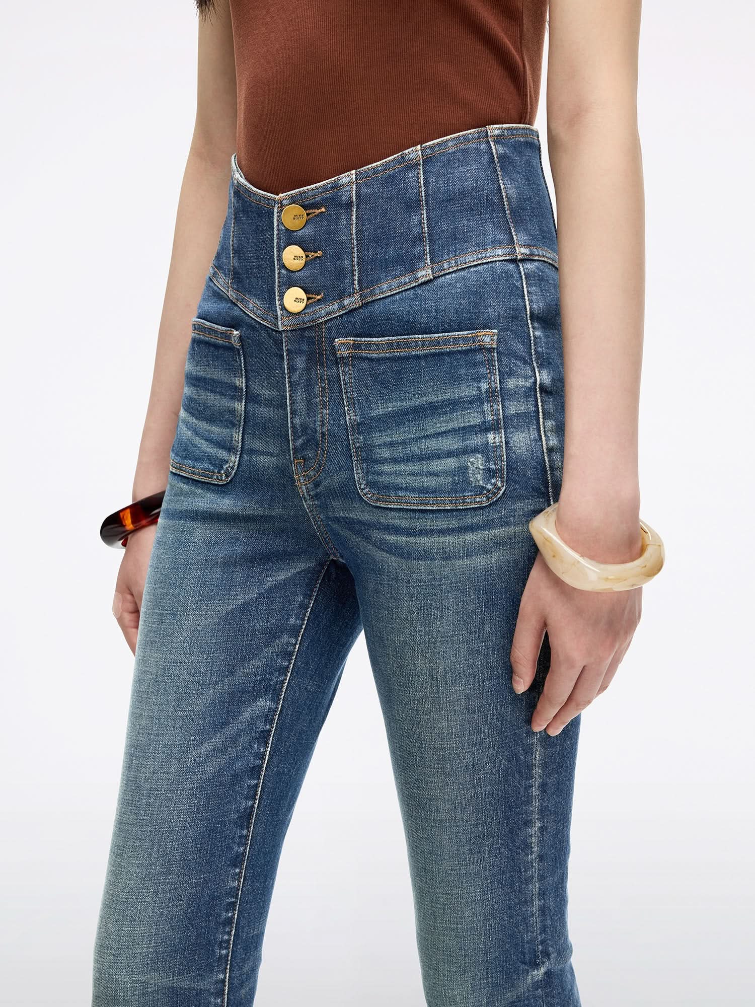 High Waisted Flared Jeans-ALICE