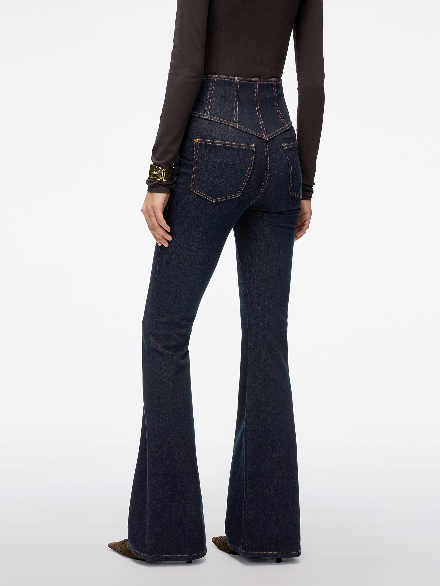 High Waisted Flared Jeans-GLENDA PLUS 5