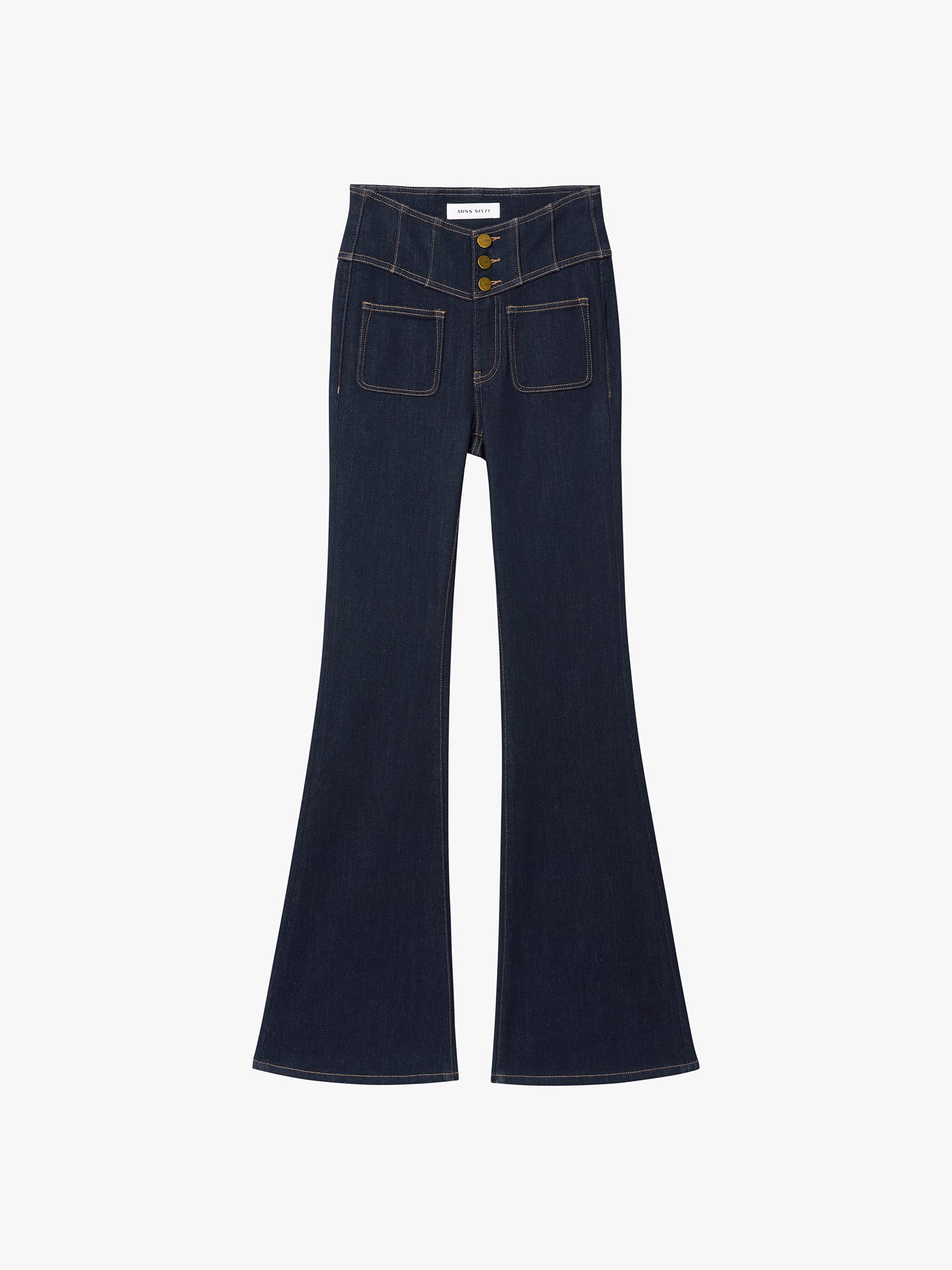 High Waisted Flared Jeans-GLENDA PLUS 5
