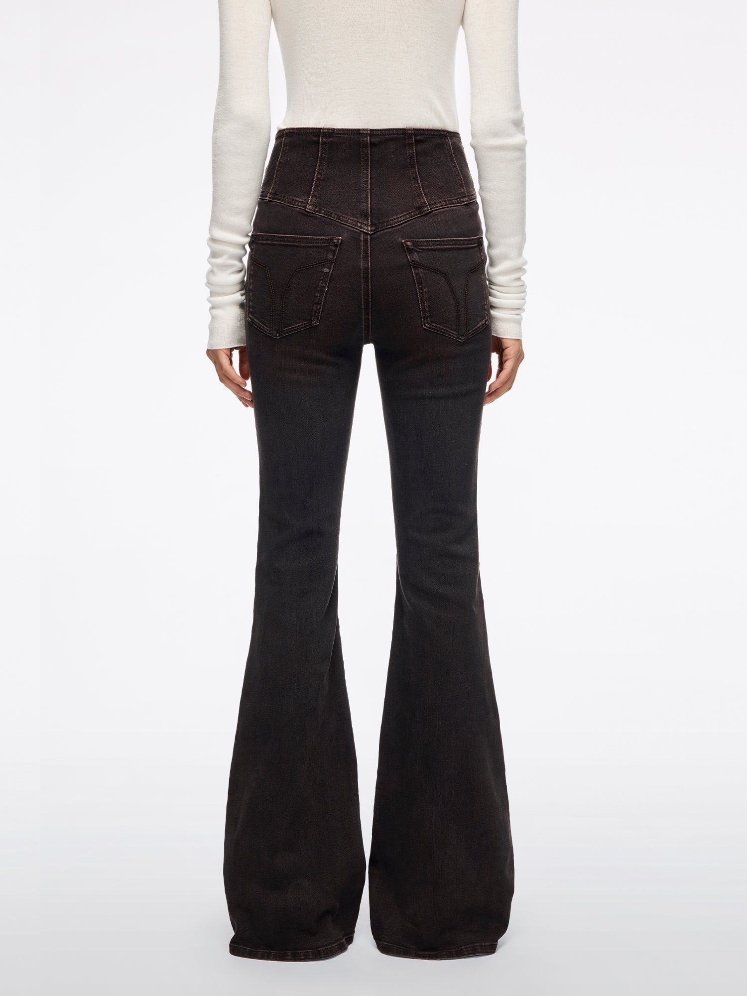 High Waisted Flared Jeans-GLENDA PLUS 5