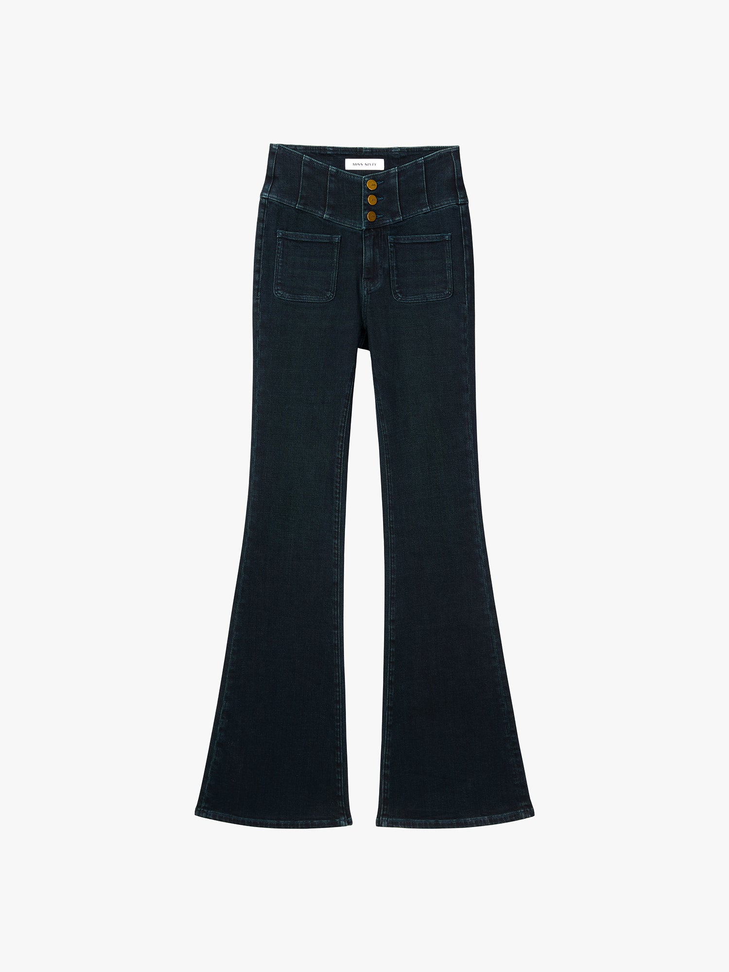 High Waisted Flared Jeans-GLENDA PLUS 5