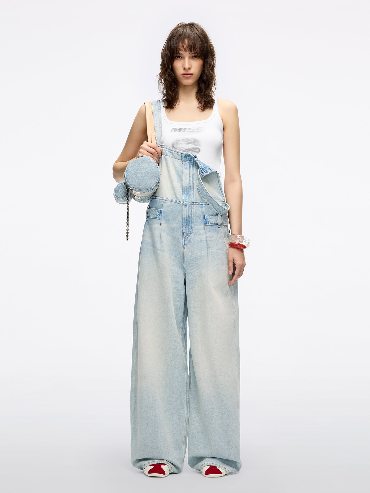 Distressed Denim Jumpsuit