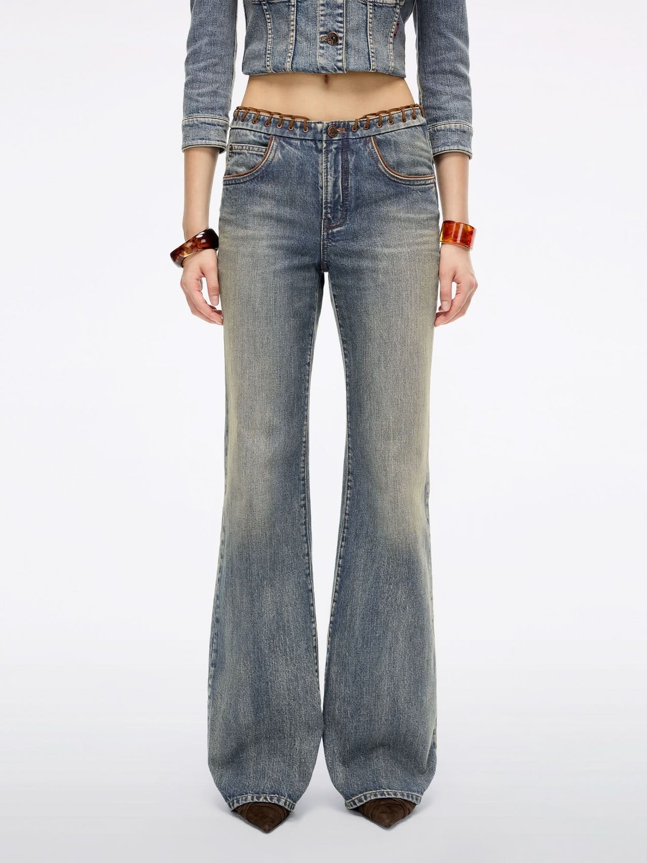 Patchwork Flared Jeans