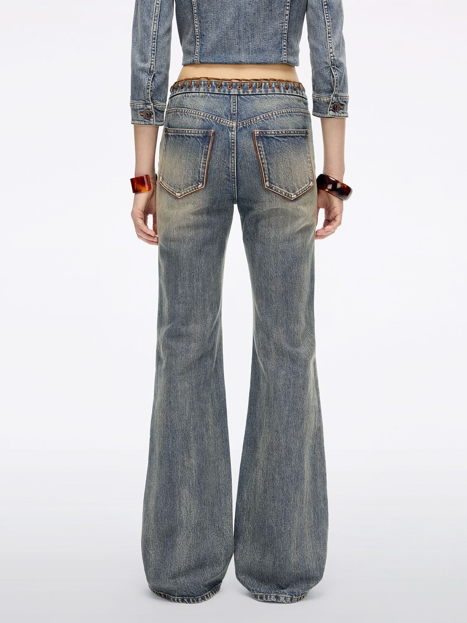 Patchwork Flared Jeans